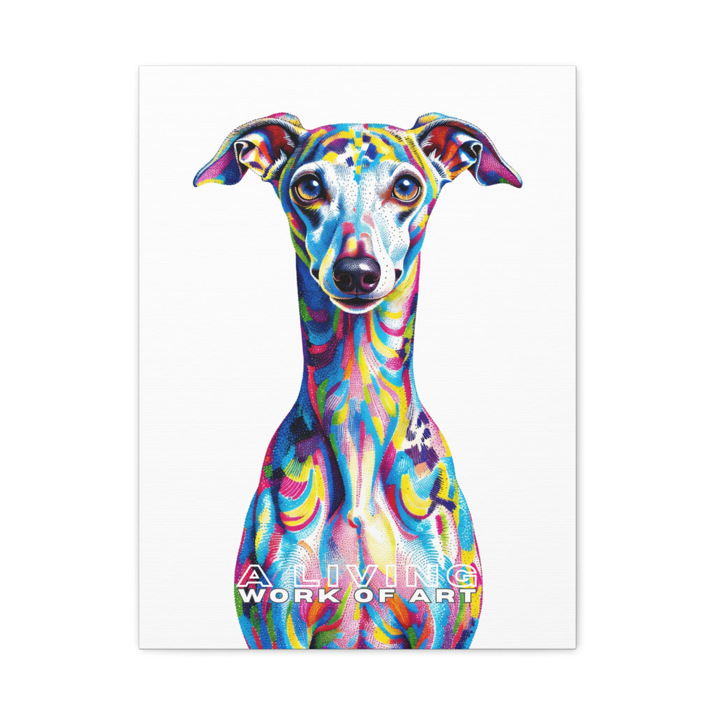 Italian Greyhound Canvas Wall Art | Living Work of Art Collection | Pointillism Style Print