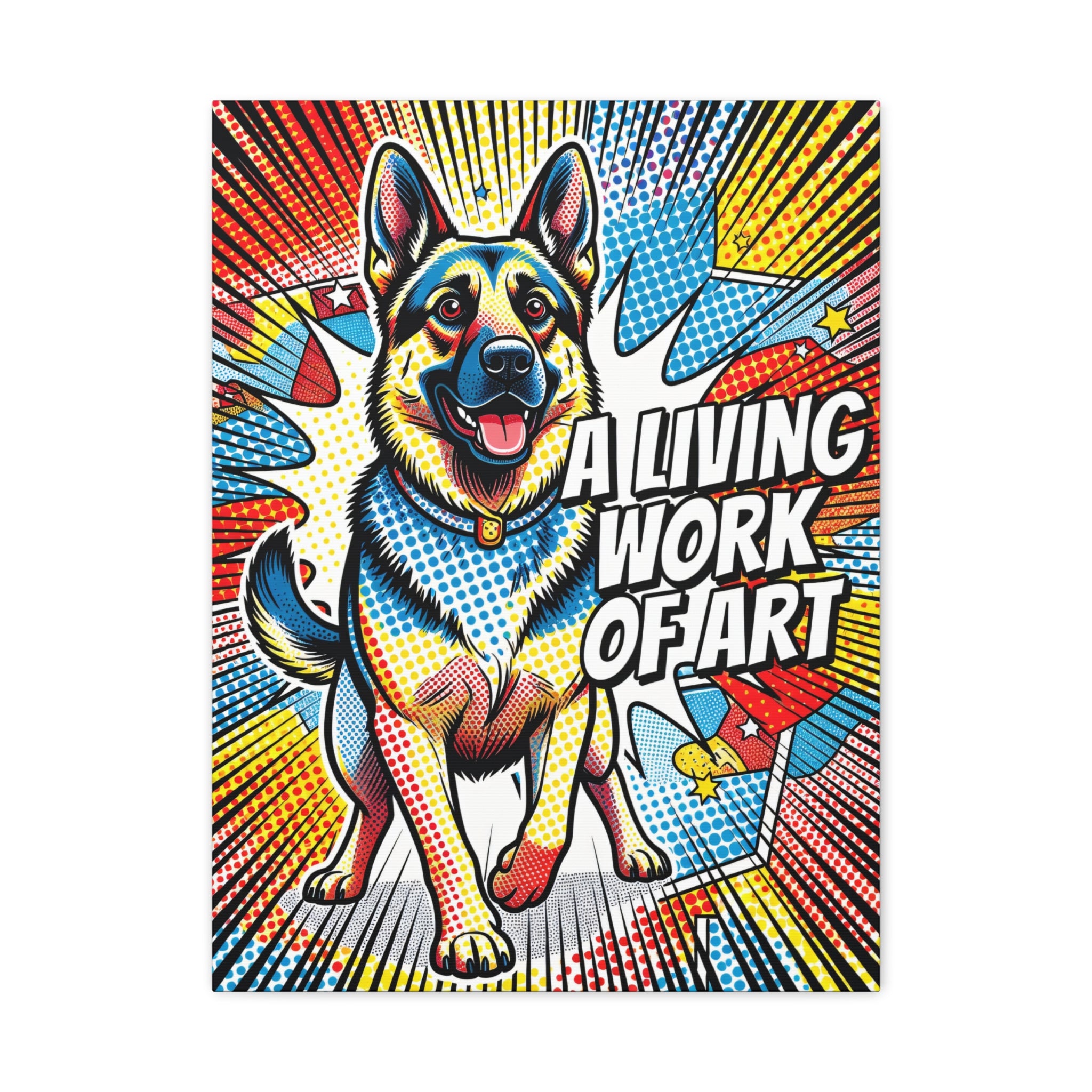 German Shepherd Canvas Wall Art | Living Work of Art Collection | Pop Art Print
