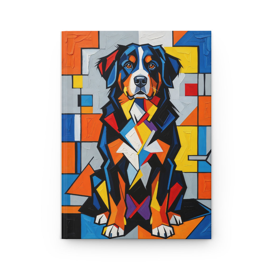 Bernese Mountain Dog Notebook | Living Work of Art Collection | Cubist Style