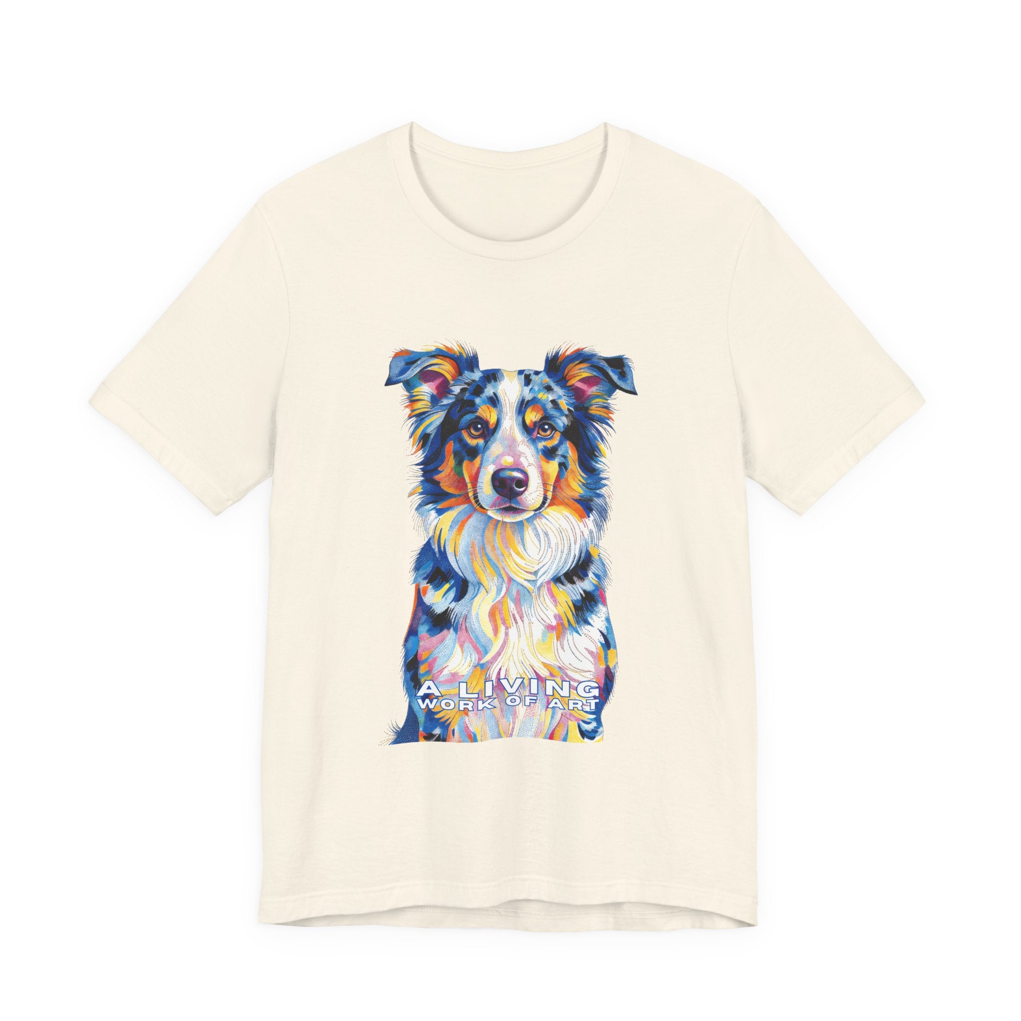 Australian Shepherd T Shirt | Living Work of Art Collection | Pointillism Style