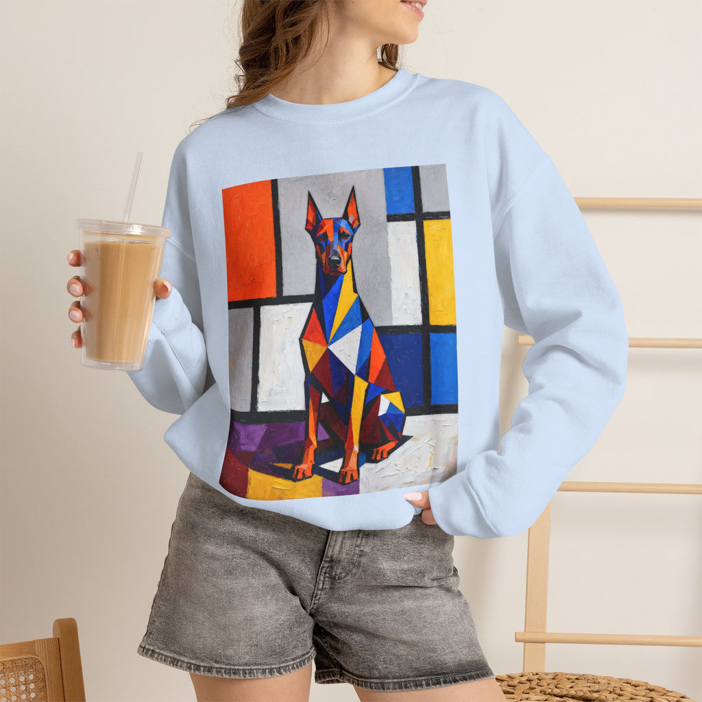 Doberman Pinscher Sweatshirt | Living Work of Art Collection | Cubist Style