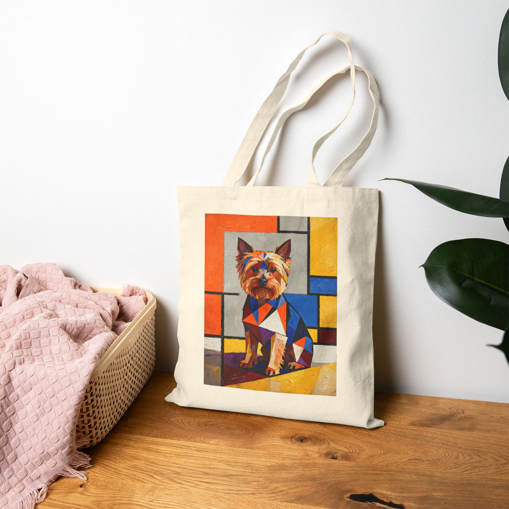 Yorkshire Terrier Tote Bag | Living Work of Art Collection | Cubist Style