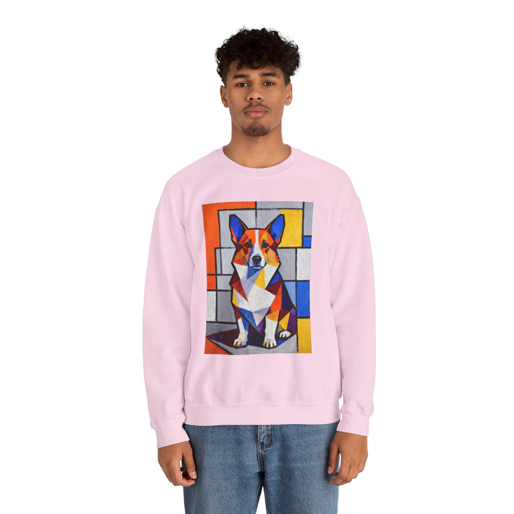 Corgi Sweatshirt | Living Work of Art Collection | Cubist Style