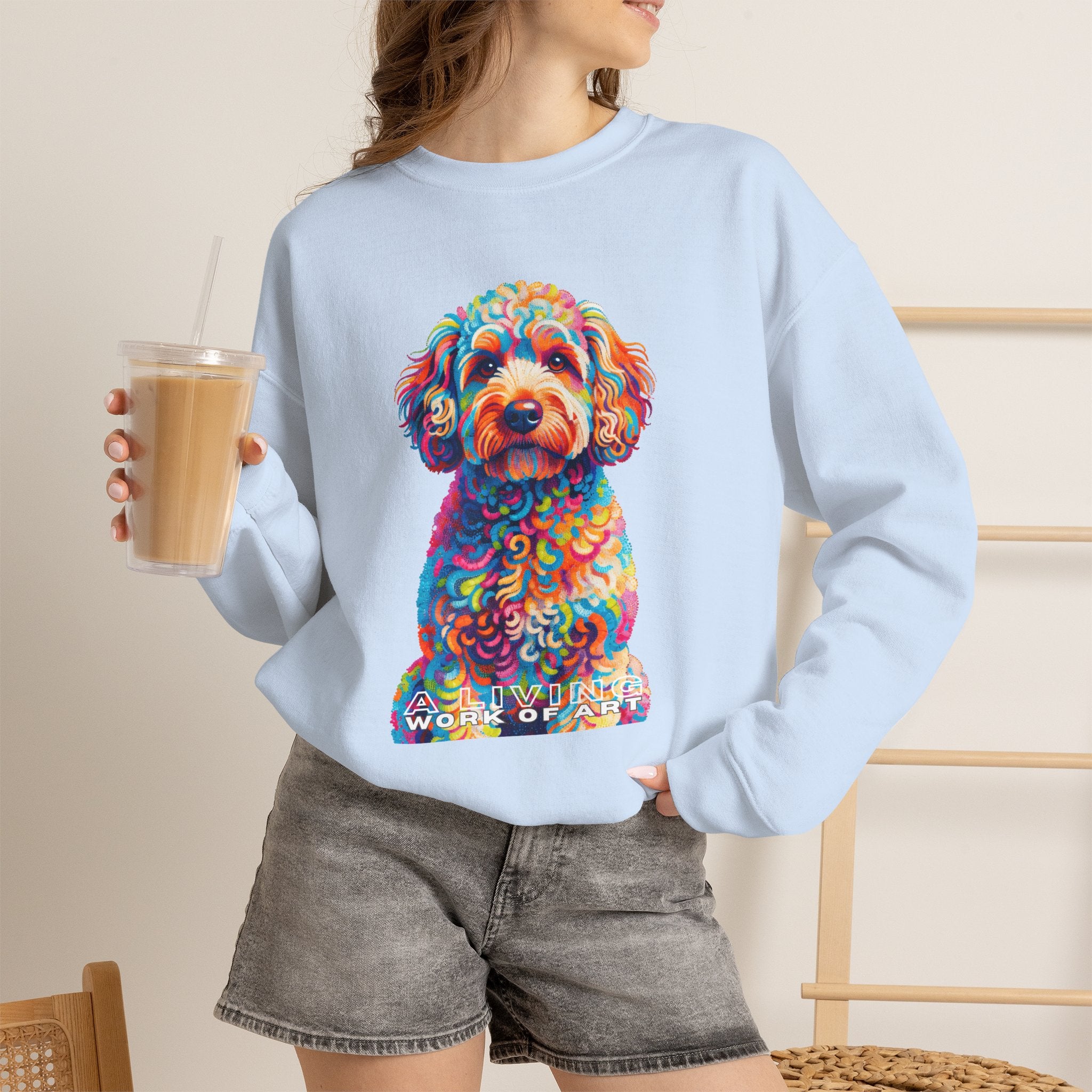 Schnoodle Sweatshirt | Living Work of Art Collection | Pointillism Style