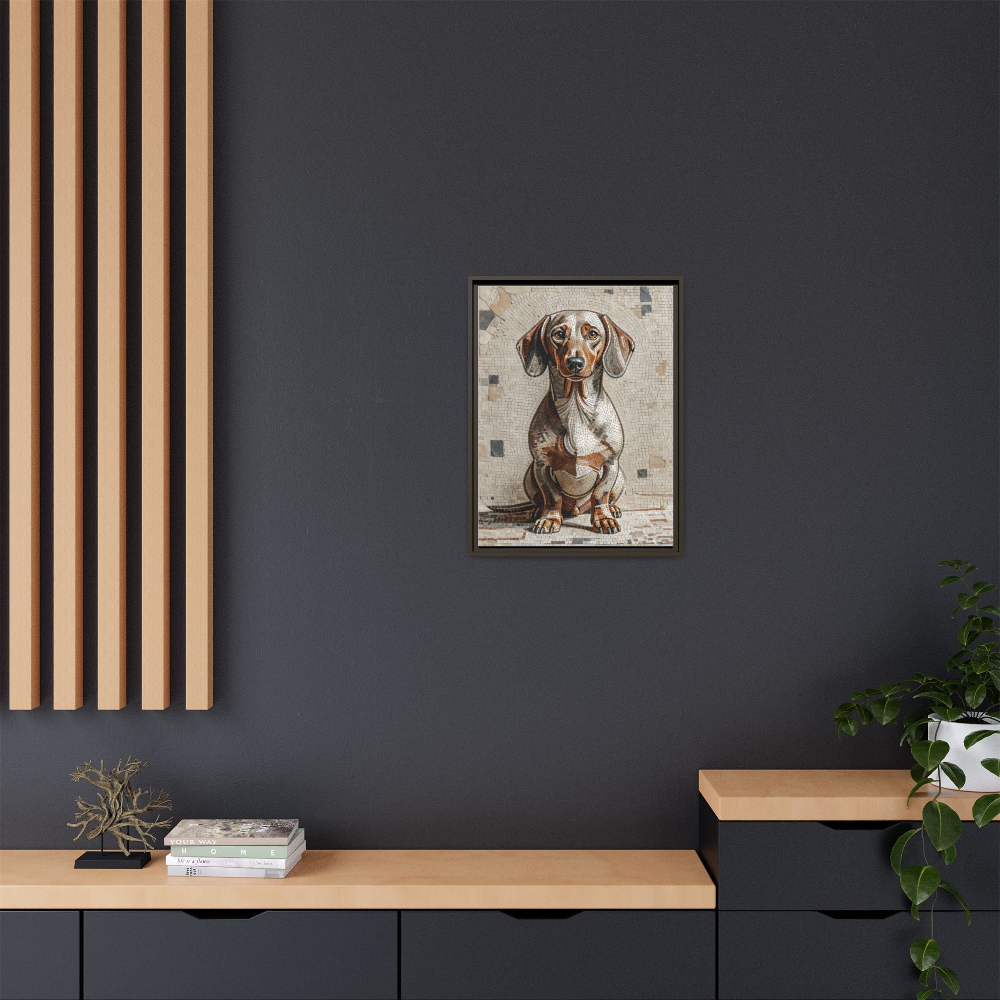 Dachshund Canvas Wall Art | Living Work of Art Collection | Mosaic Style Print