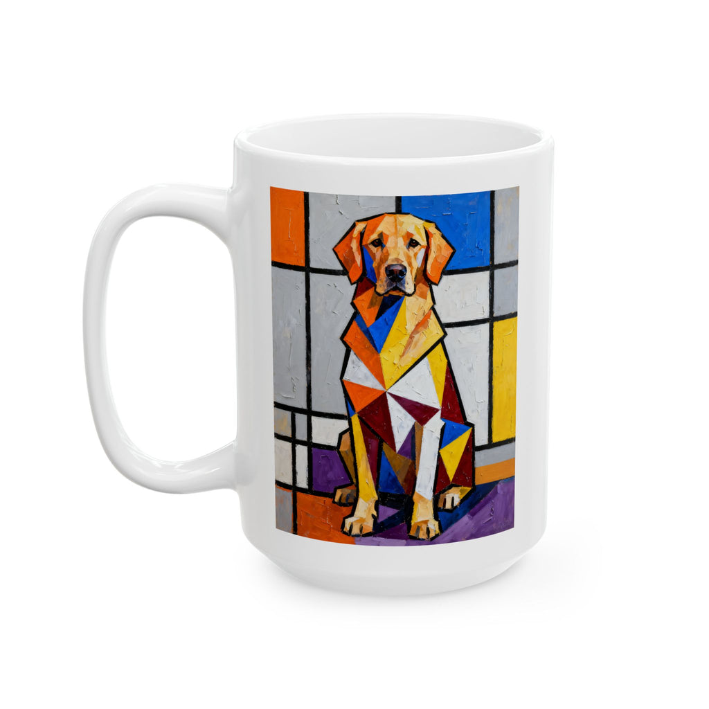 Golden Retriever Coffee Mug | Living Work of Art Collection | Cubist Style