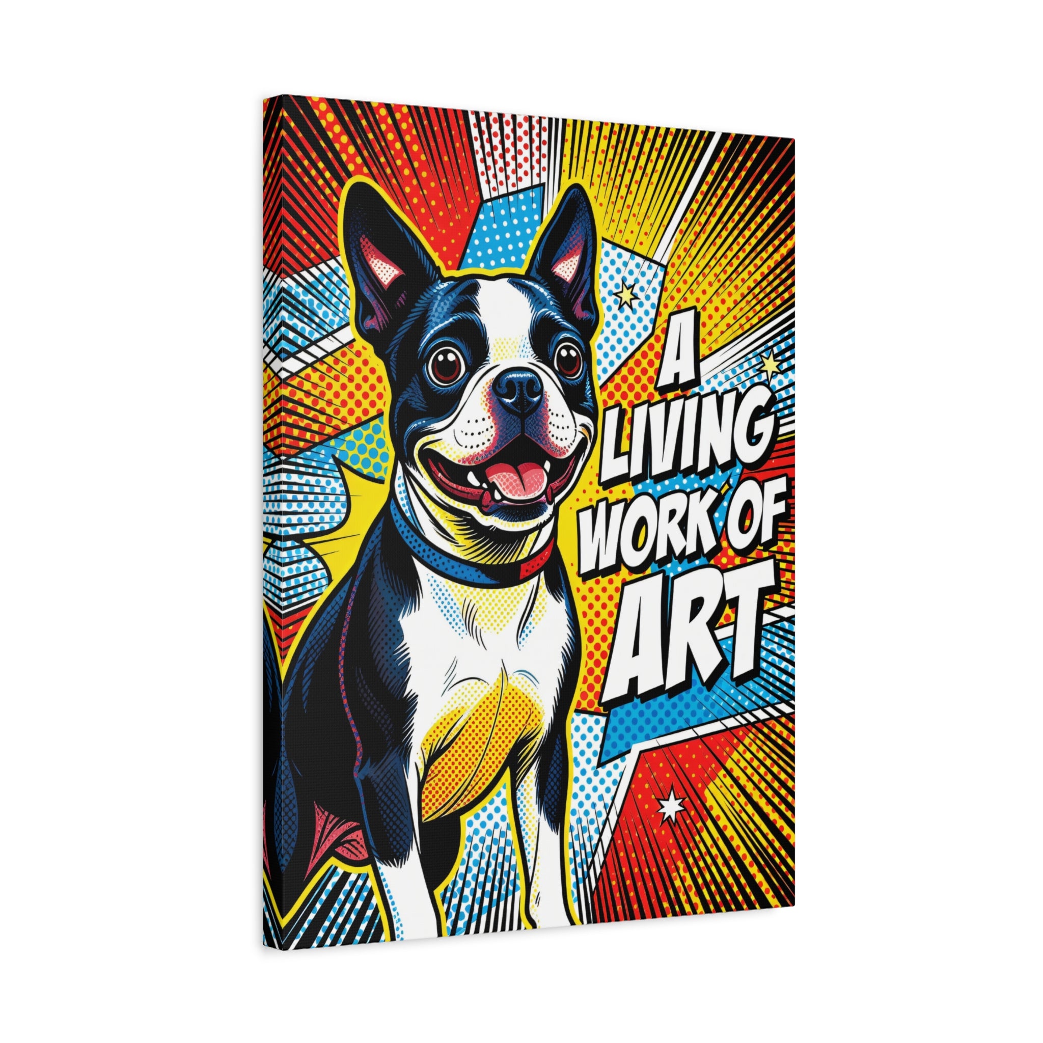 Boston Terrier Canvas Wall Art | Living Work of Art Collection | Pop Art Print