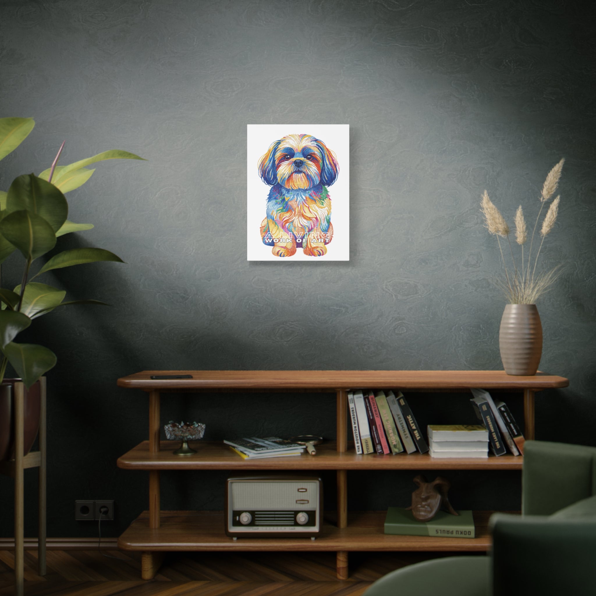 Shih Tzu Canvas Wall Art | Living Work of Art Collection | Pointillism Style Print