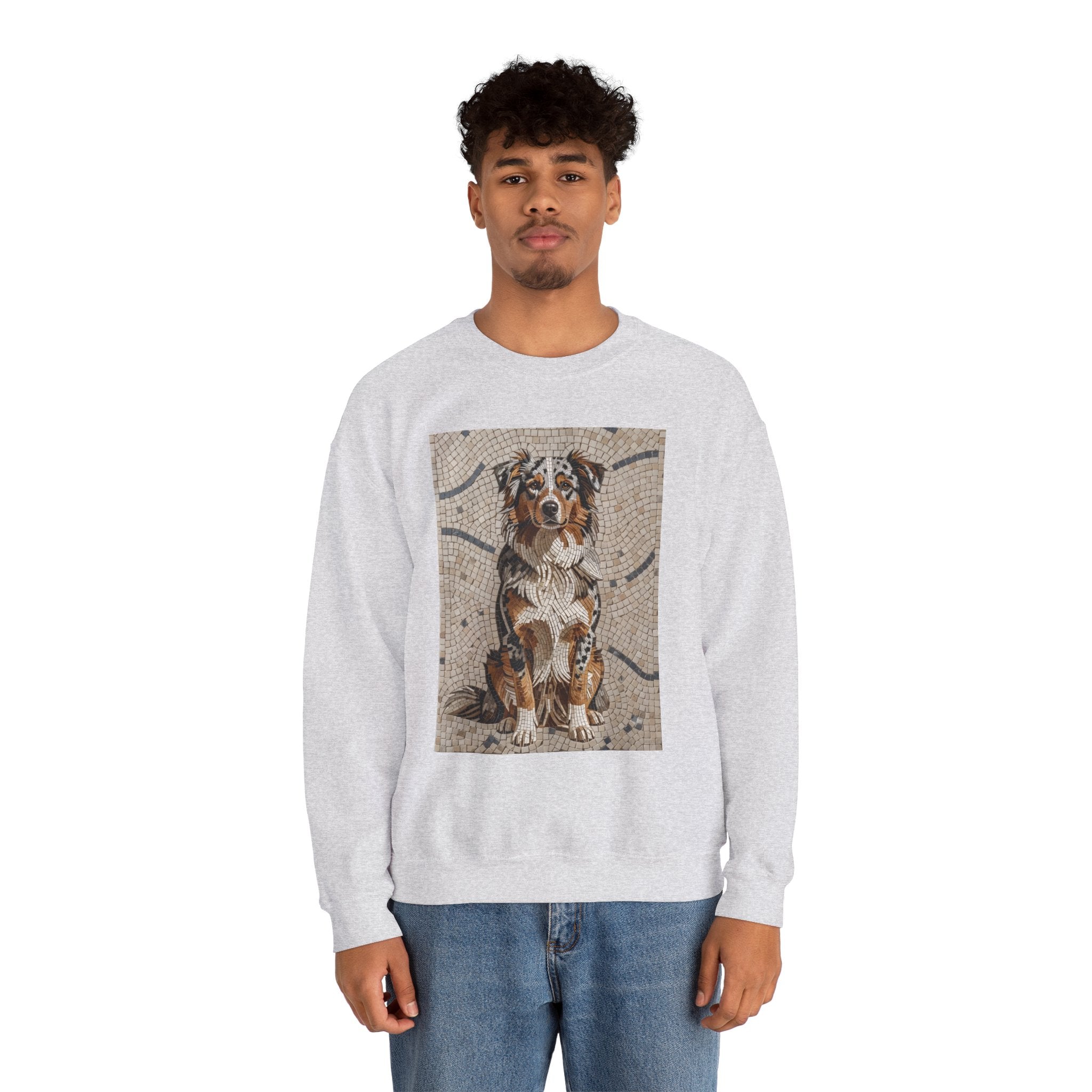 Australian Shepherd Sweatshirt | Living Work of Art Collection | Mosaic Style