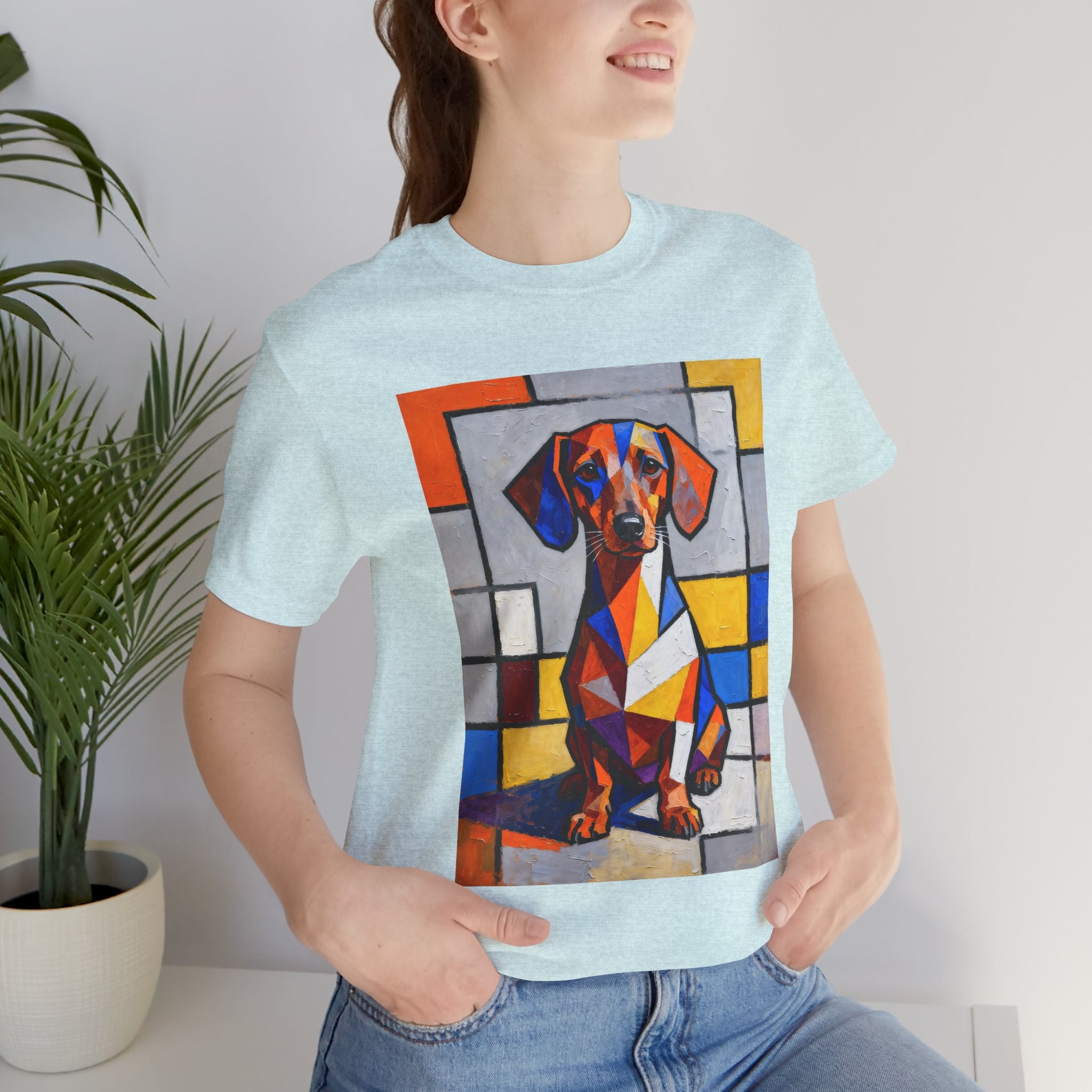 Dachshund T Shirt | Living Work of Art Collection | Cubist Style
