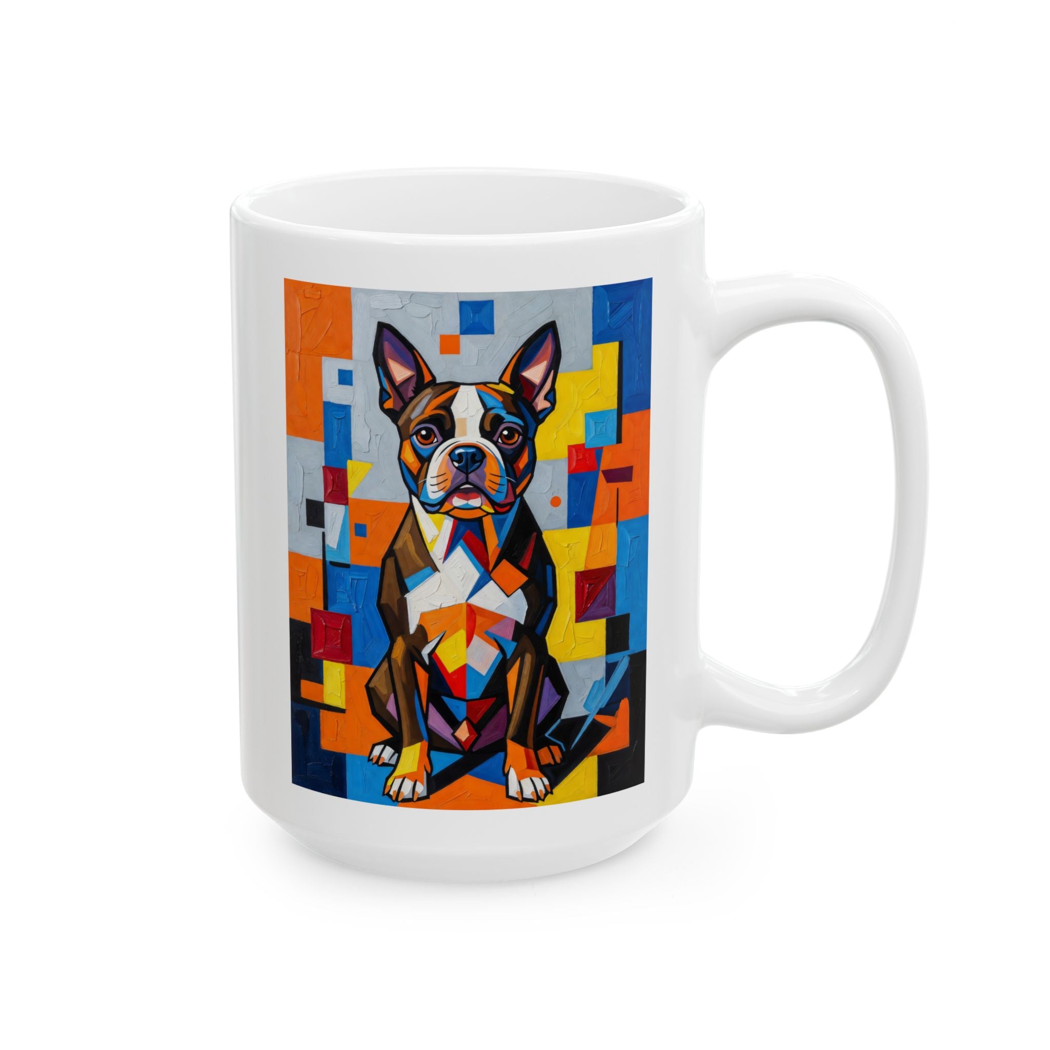 Boston Terrier Coffee Mug | Living Work of Art Collection | Cubist Style