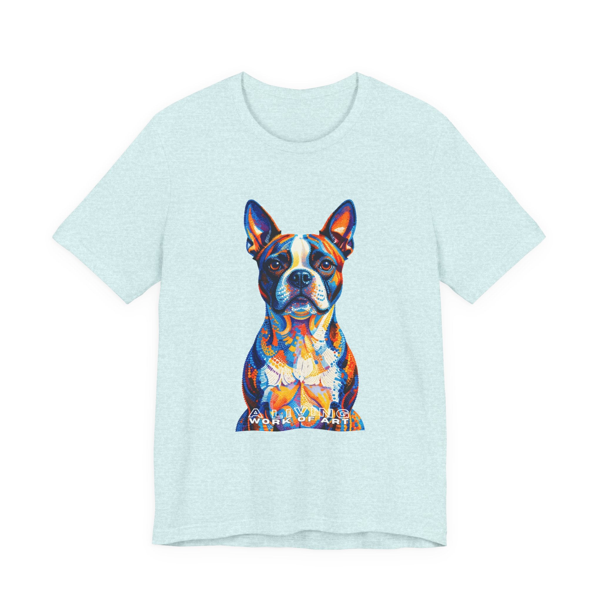 Boston Terrier T Shirt | Living Work of Art Collection | Pointillism Style