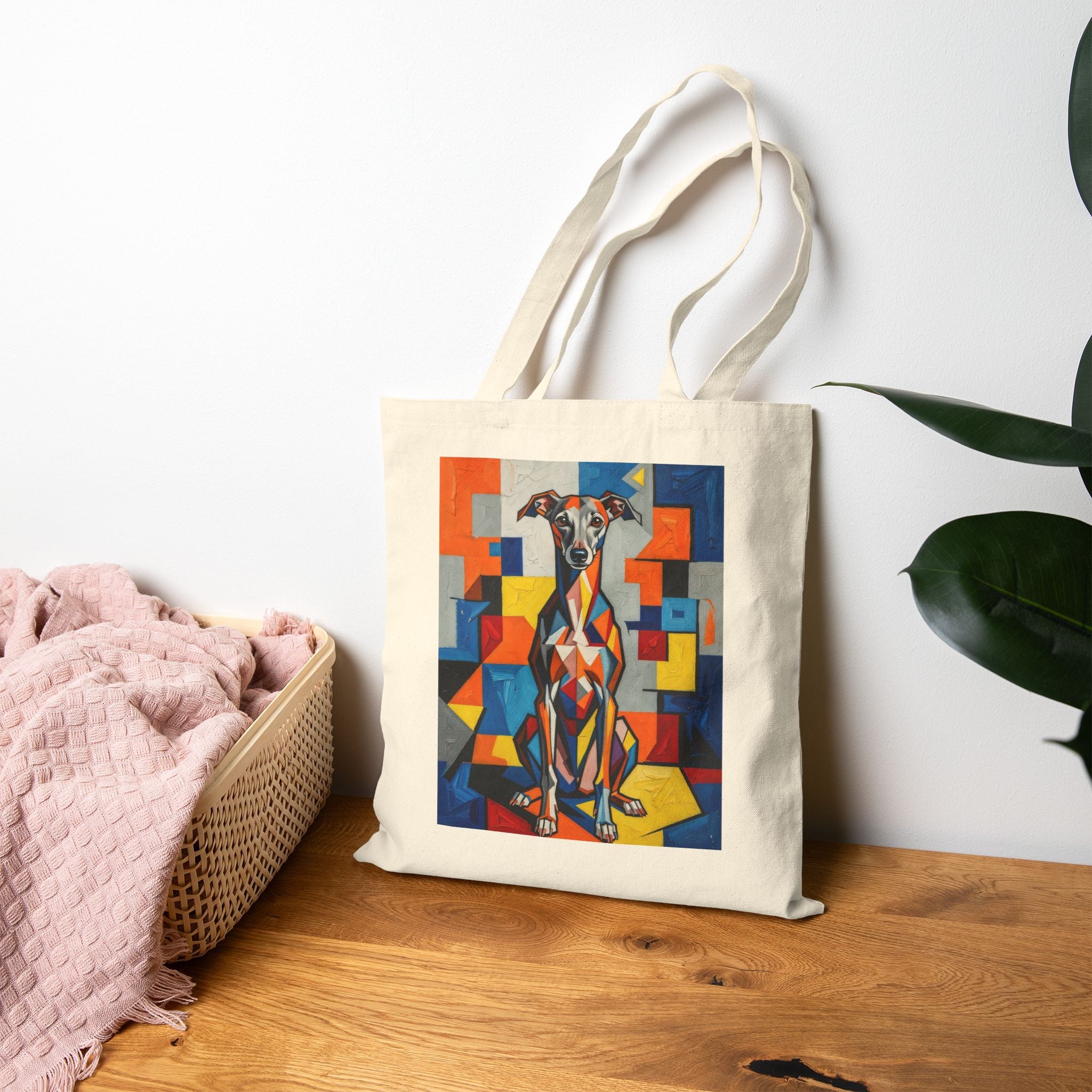 Italian Greyhound Tote Bag | Living Work of Art Collection | Cubist Style