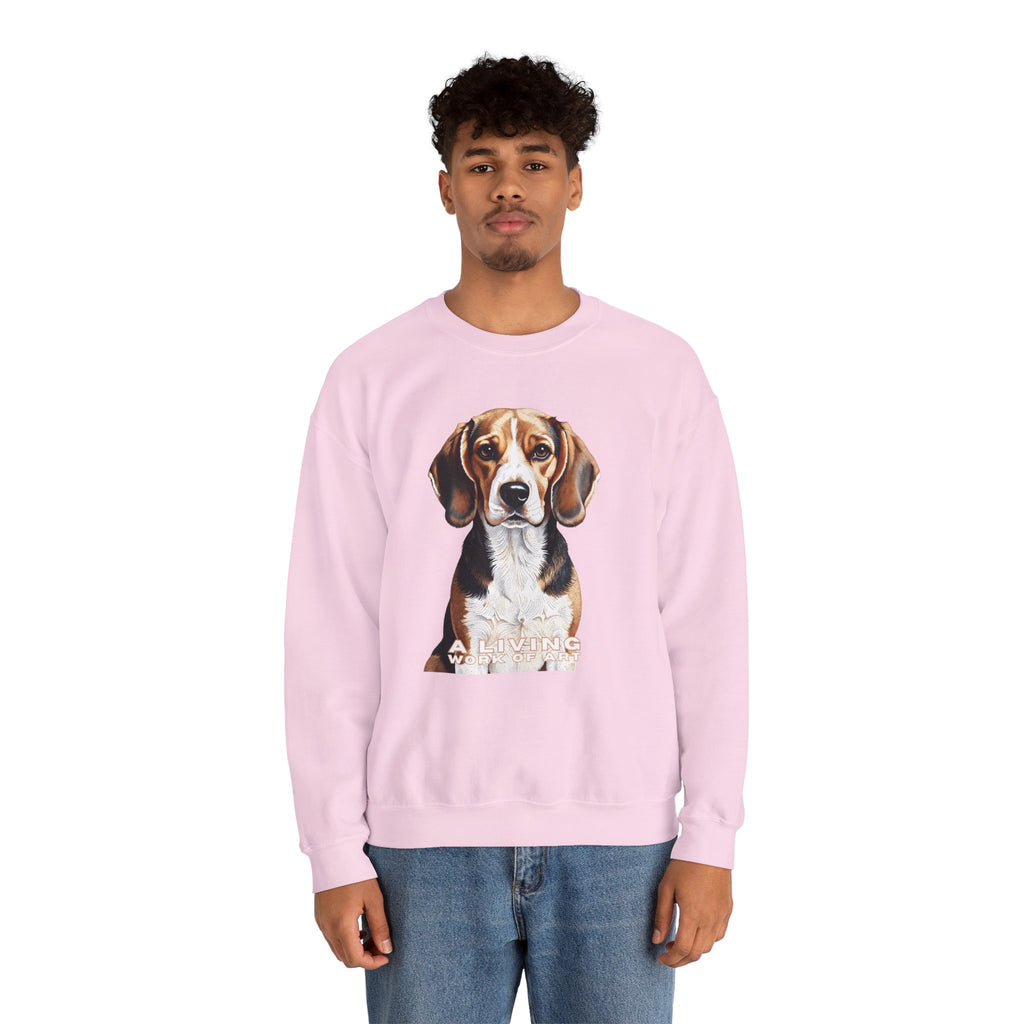 Beagle Sweatshirt | Living Work of Art Collection | Pointillism Style