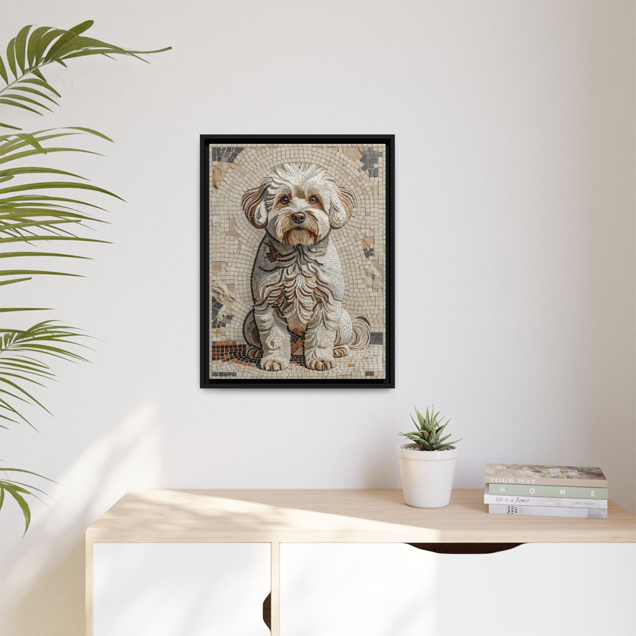 Bichon Frise Canvas Wall Art | Living Work of Art Collection | Mosaic Style Print