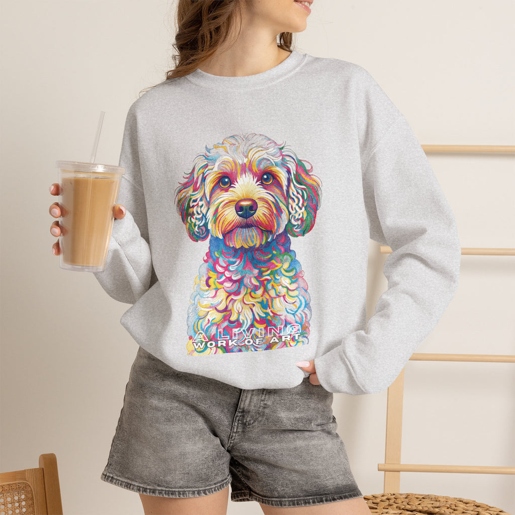 Cavapoo Sweatshirt | Living Work of Art Collection | Pointillism Style