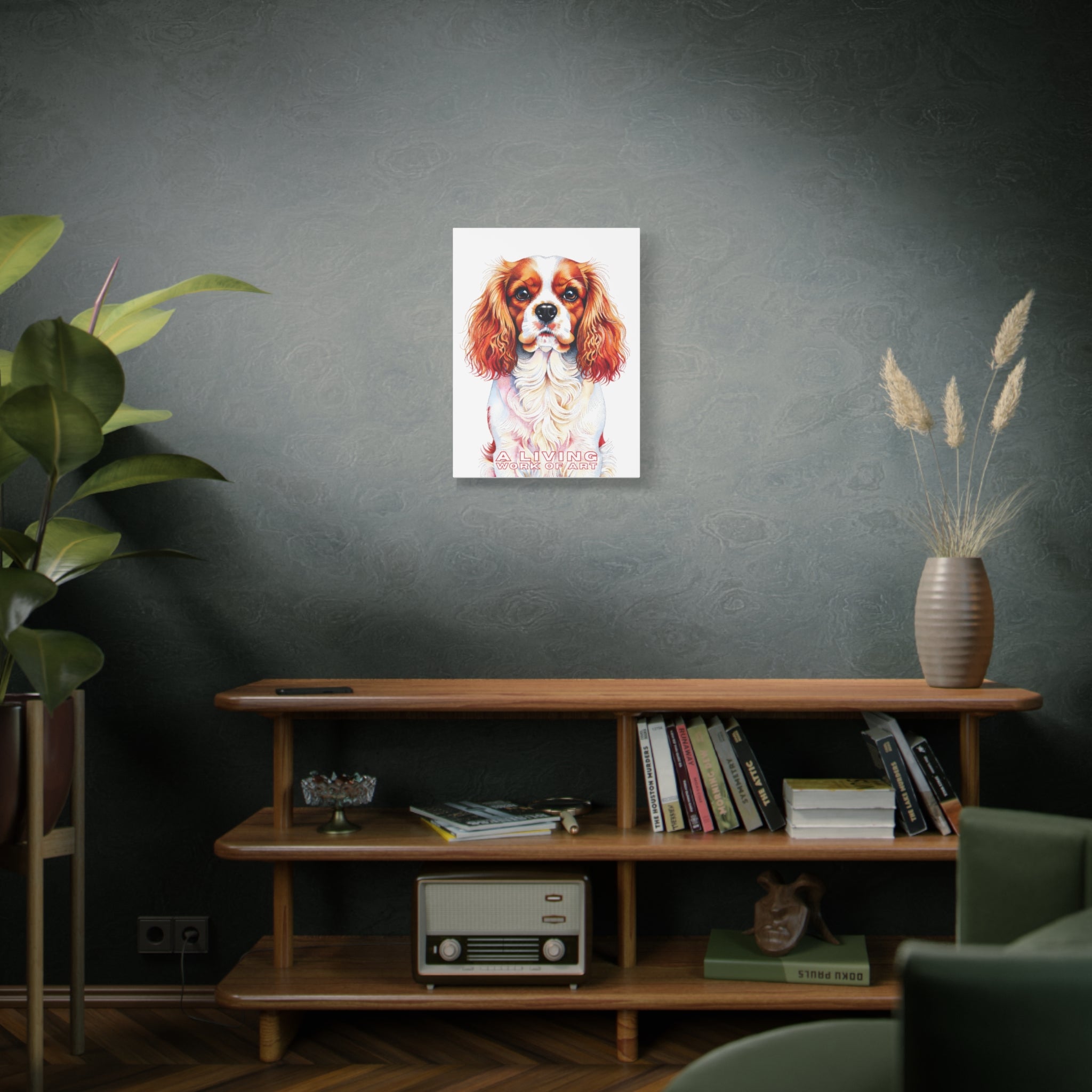 Cavalier King Charles Spaniel Canvas Wall Art | Living Work of Art Collection | Pointillism Style Print