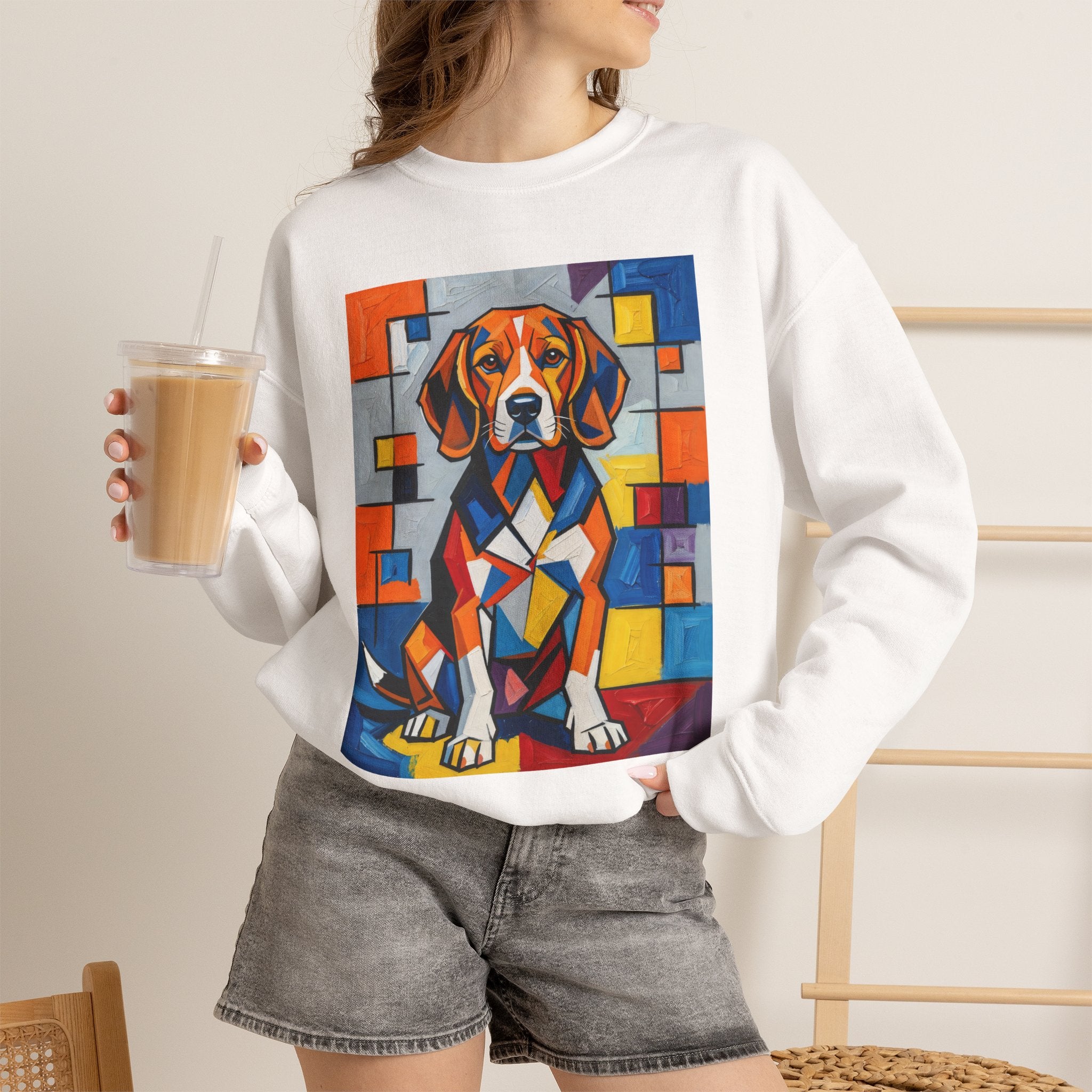 Beagle Sweatshirt | Living Work of Art Collection | Cubist Style