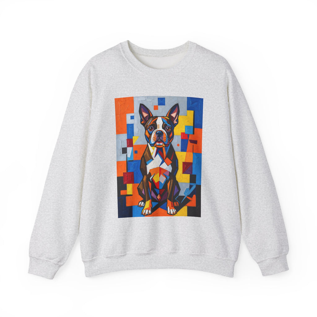 Boston Terrier Sweatshirt | Living Work of Art Collection | Cubist Style