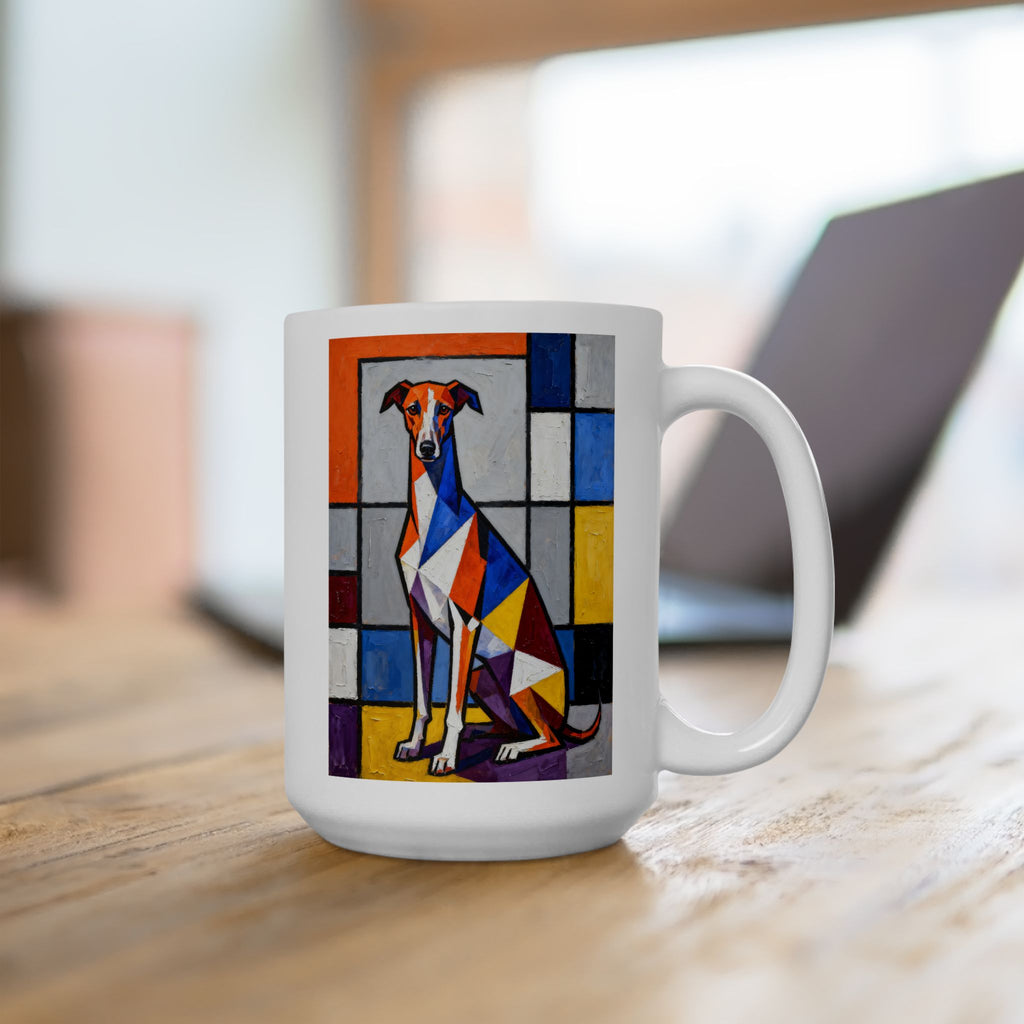 Whippet Coffee Mug | Living Work of Art Collection | Cubist Style
