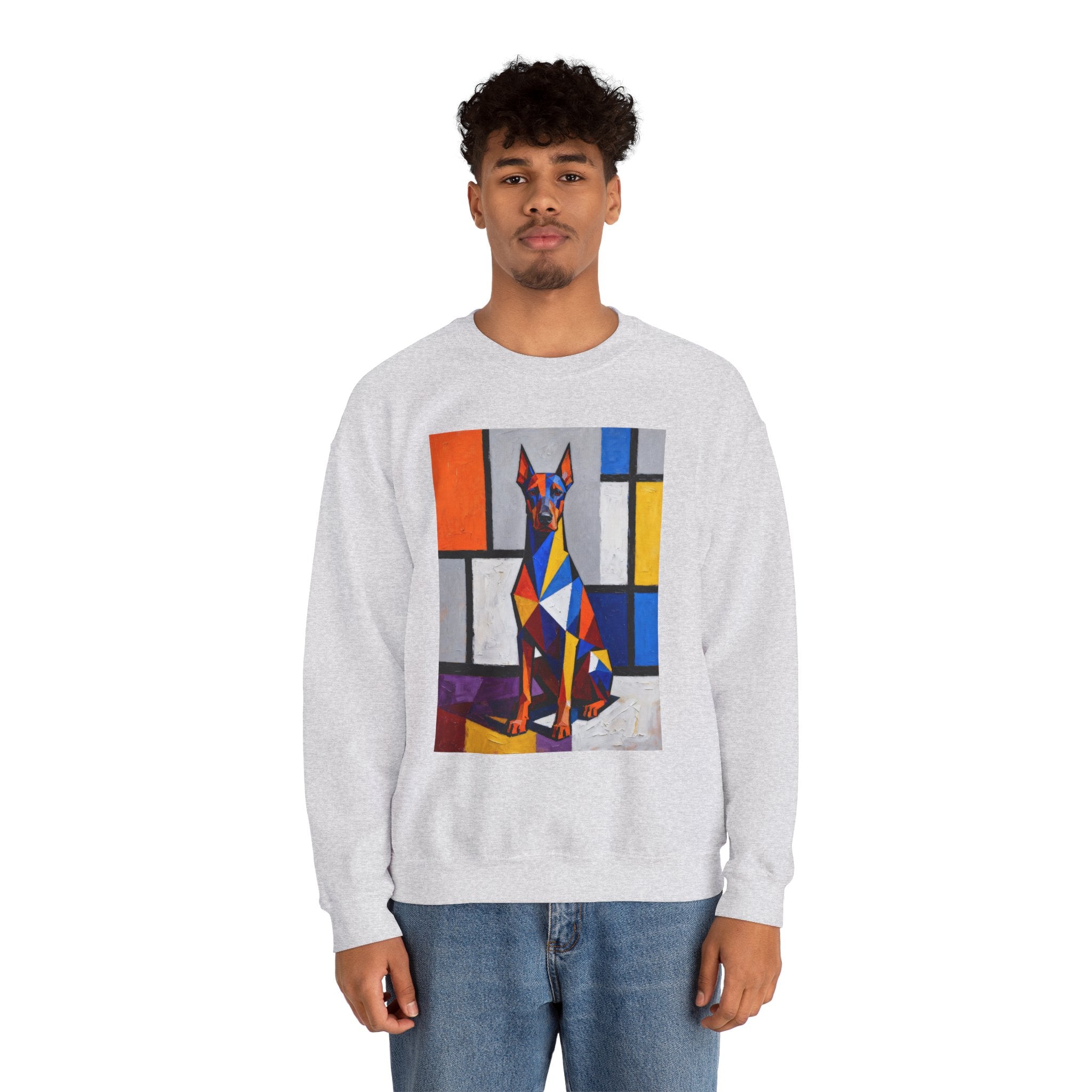 Doberman Pinscher Sweatshirt | Living Work of Art Collection | Cubist Style