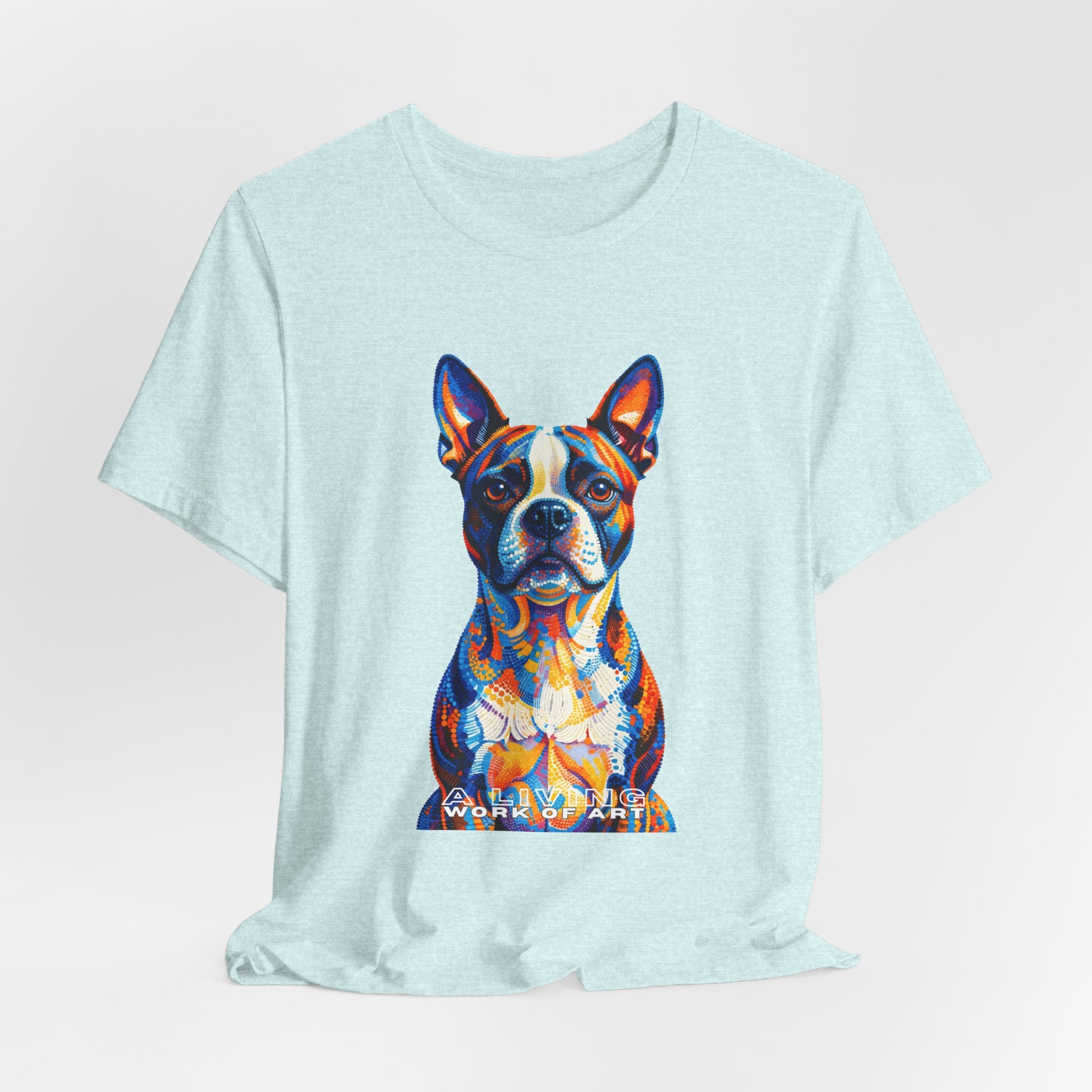 Boston Terrier T Shirt | Living Work of Art Collection | Pointillism Style