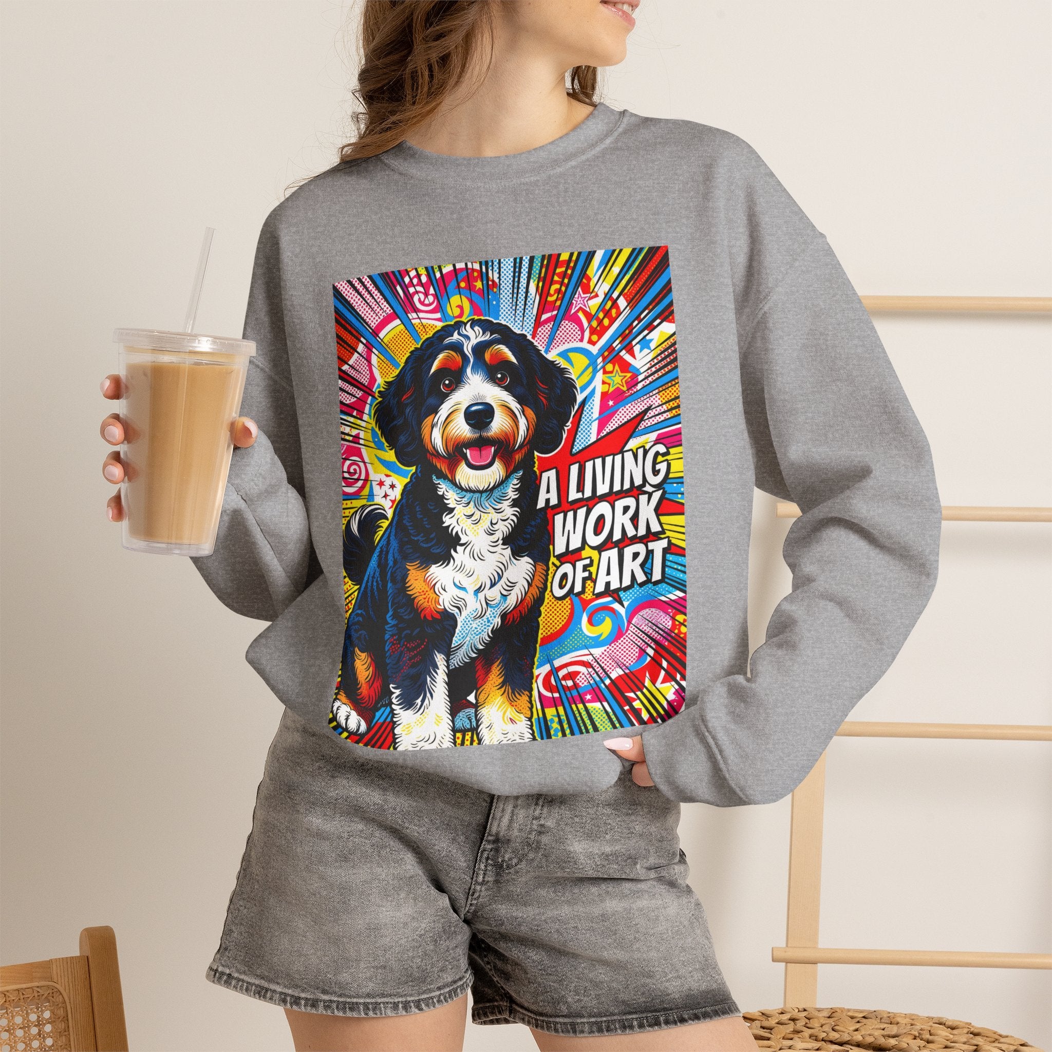 Bernedoodle Sweatshirt | Living Work of Art Collection | Pop Art
