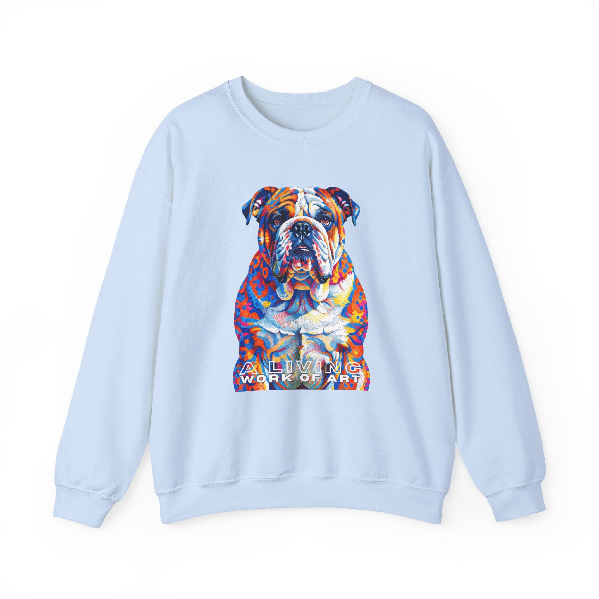 Bulldog Sweatshirt | Living Work of Art Collection | Pointillism Style