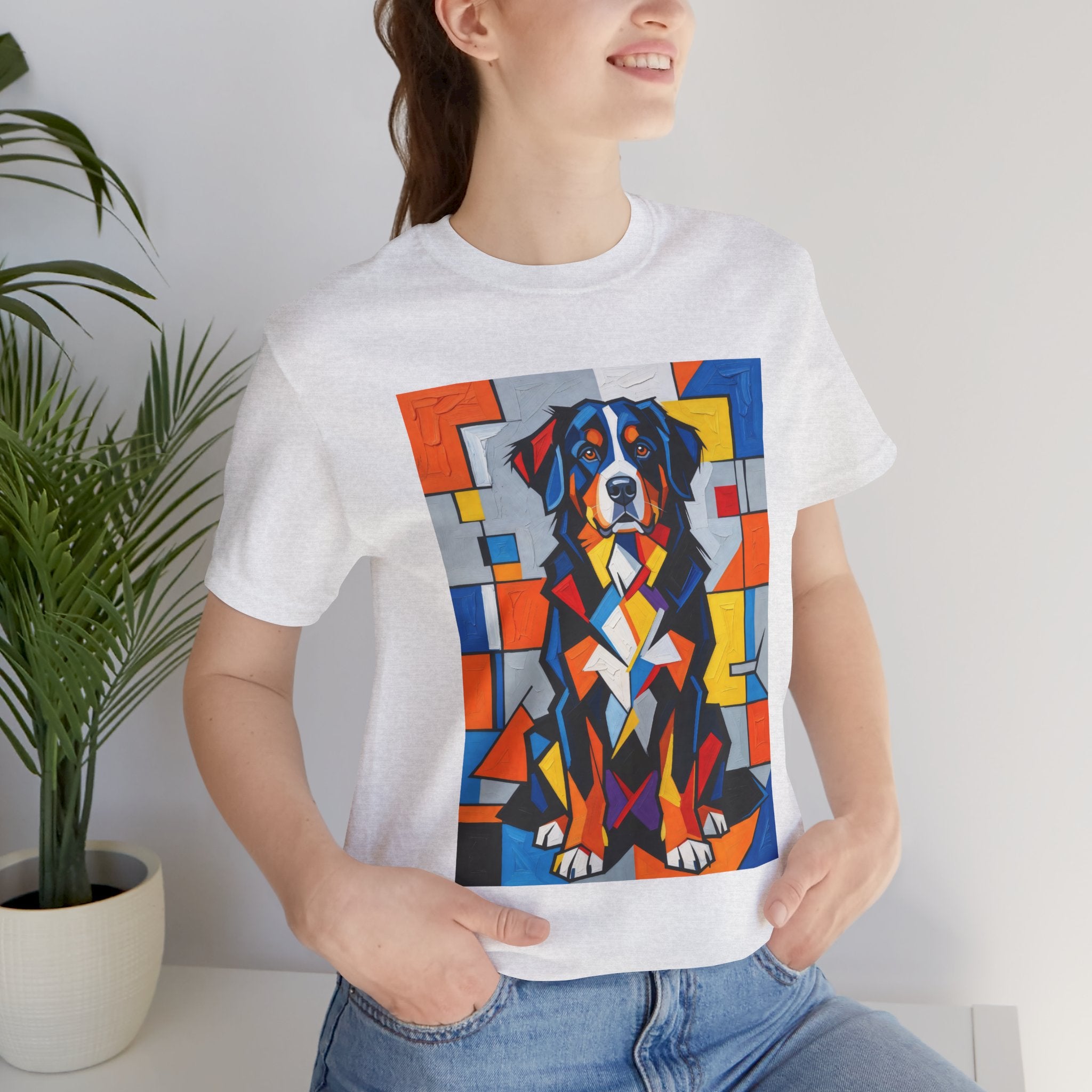 Bernese Mountain Dog T Shirt | Living Work of Art Collection | Cubist Style