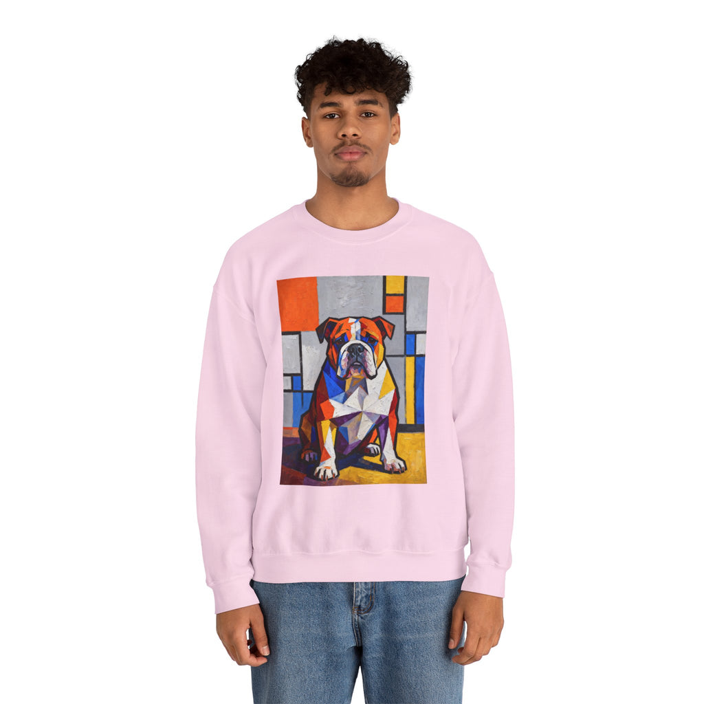 Bulldog Sweatshirt | Living Work of Art Collection | Cubist Style