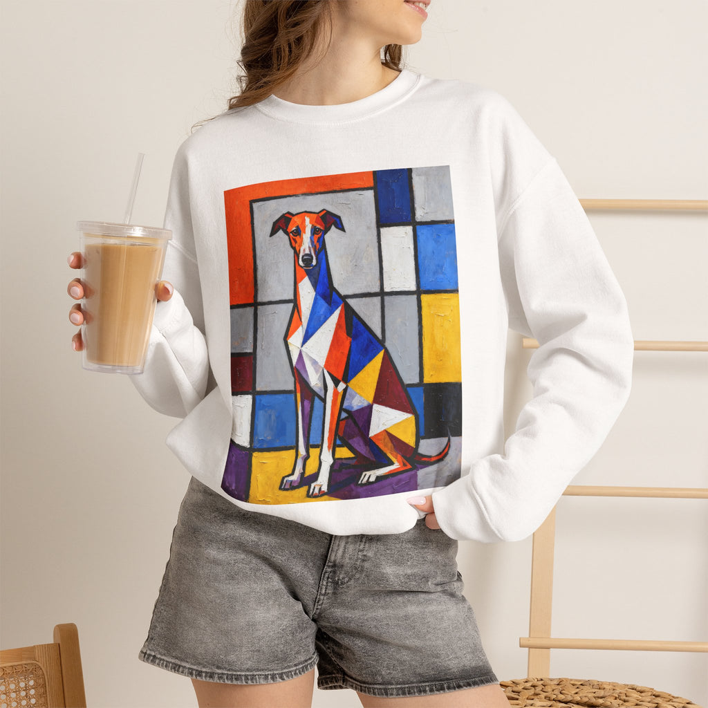 Whippet Sweatshirt | Living Work of Art Collection | Cubist Style