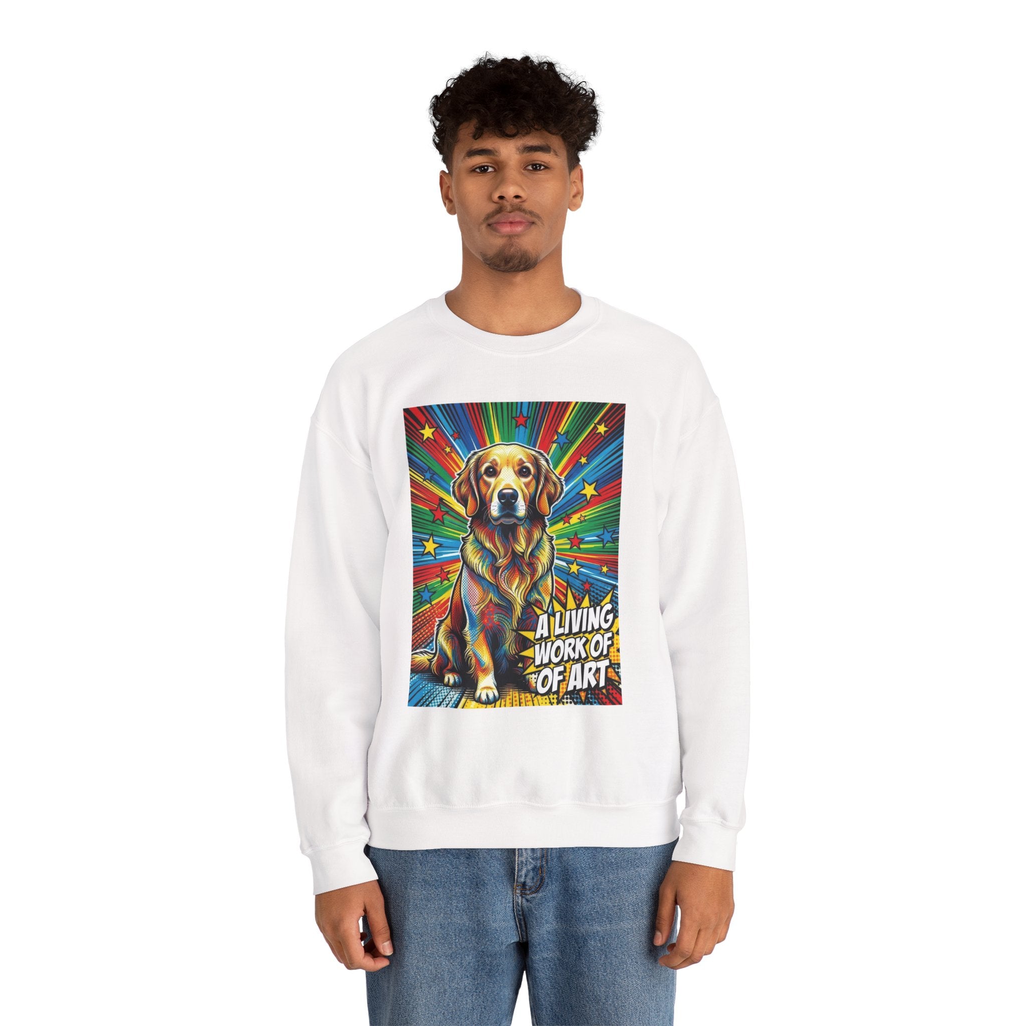 Golden Retriever Sweatshirt | Living Work of Art Collection | Pop Art