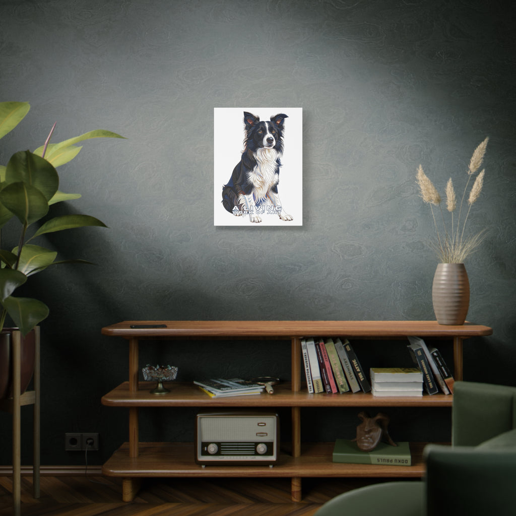 Border Collie Canvas Wall Art | Living Work of Art Collection | Pointillism Style Print