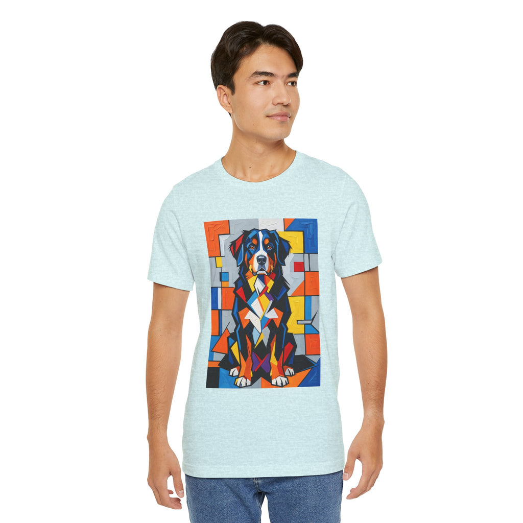 Bernese Mountain Dog T Shirt | Living Work of Art Collection | Cubist Style