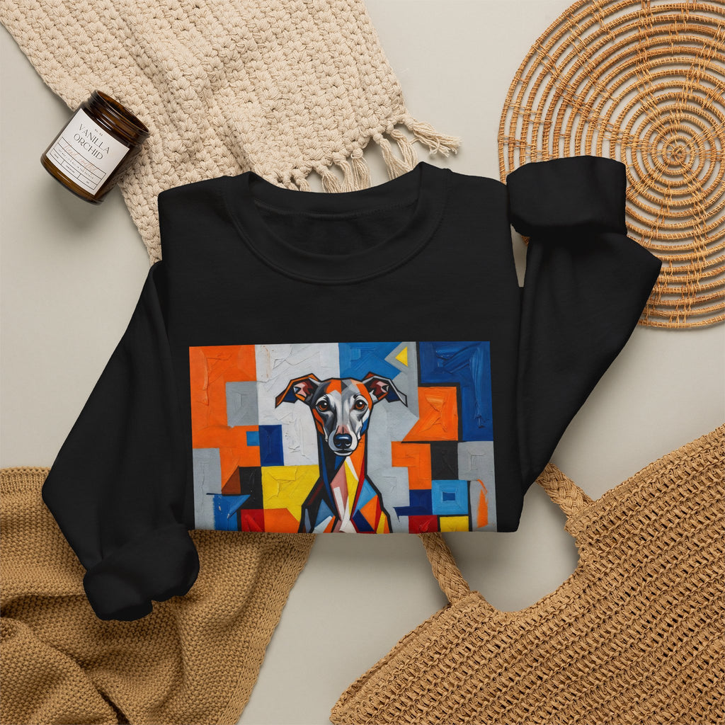 Italian Greyhound Sweatshirt | Living Work of Art Collection | Cubist Style