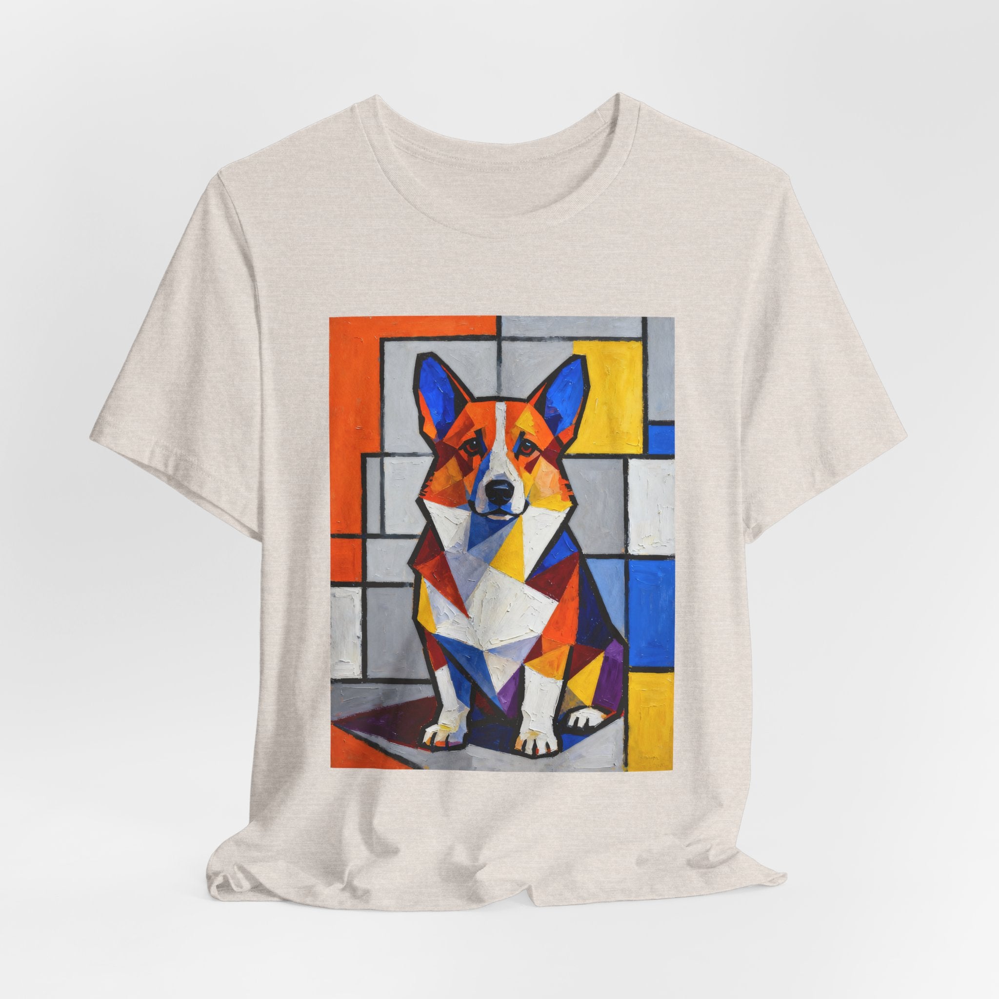 Corgi T Shirt | Living Work of Art Collection | Cubist Style