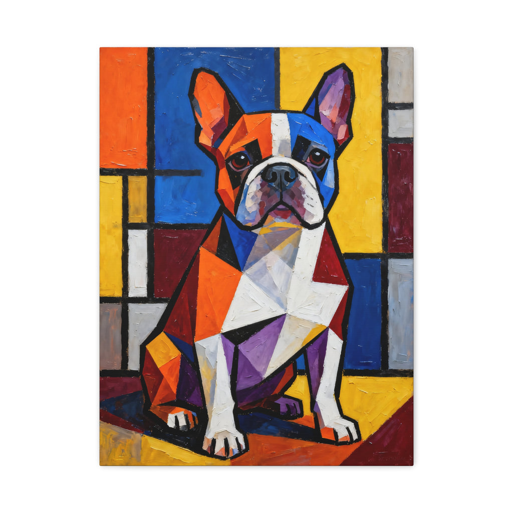 French Bulldog Canvas Wall Art | Living Work of Art Collection | Cubist Style Print
