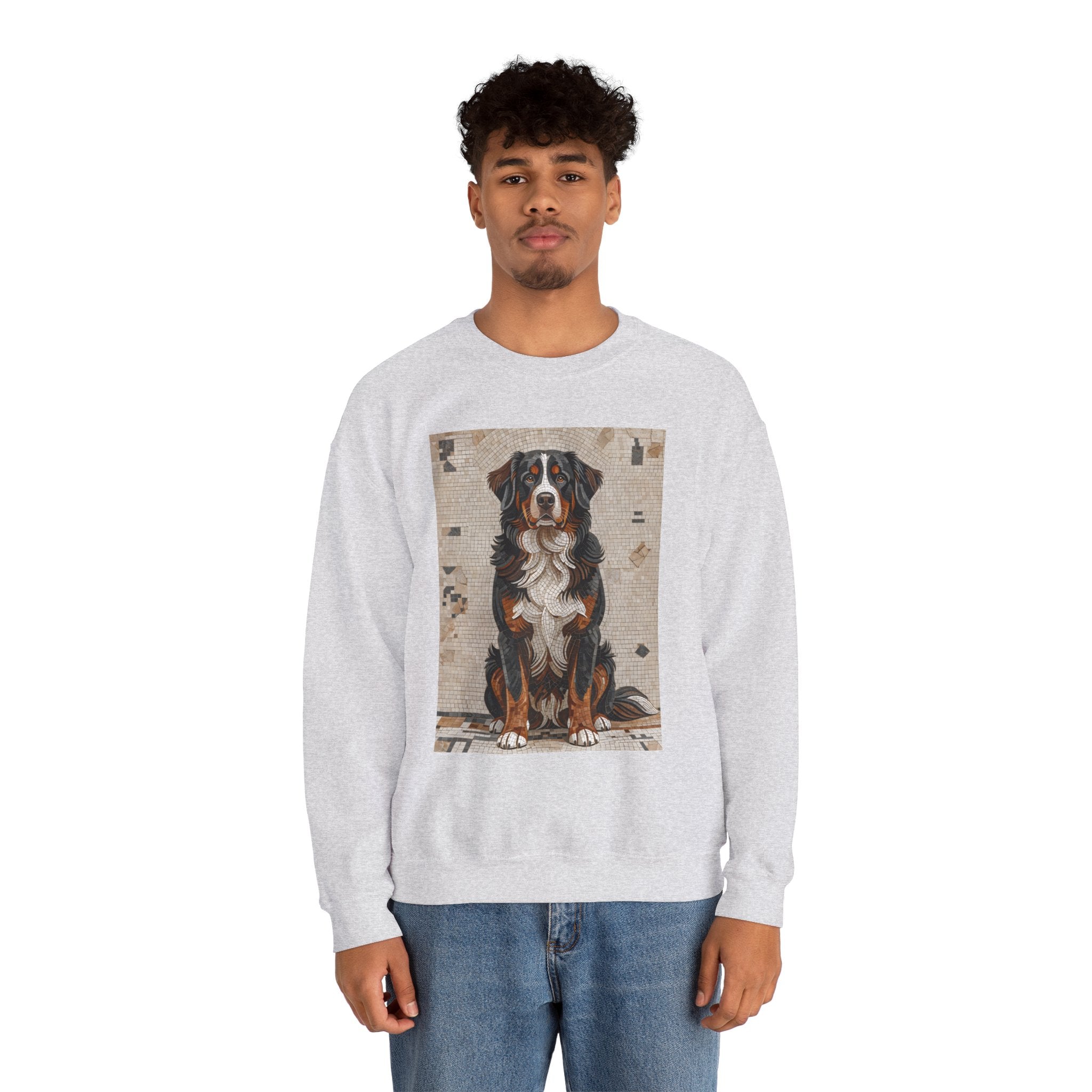 Bernese Mountain Dog Sweatshirt | Living Work of Art Collection | Mosaic Style