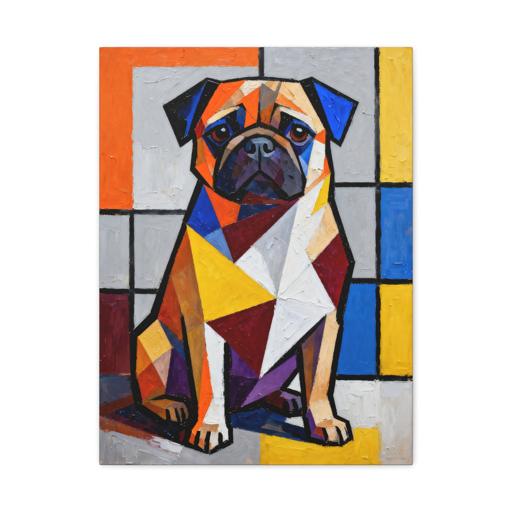 Pug Canvas Wall Art | Living Work of Art Collection | Cubist Style Print