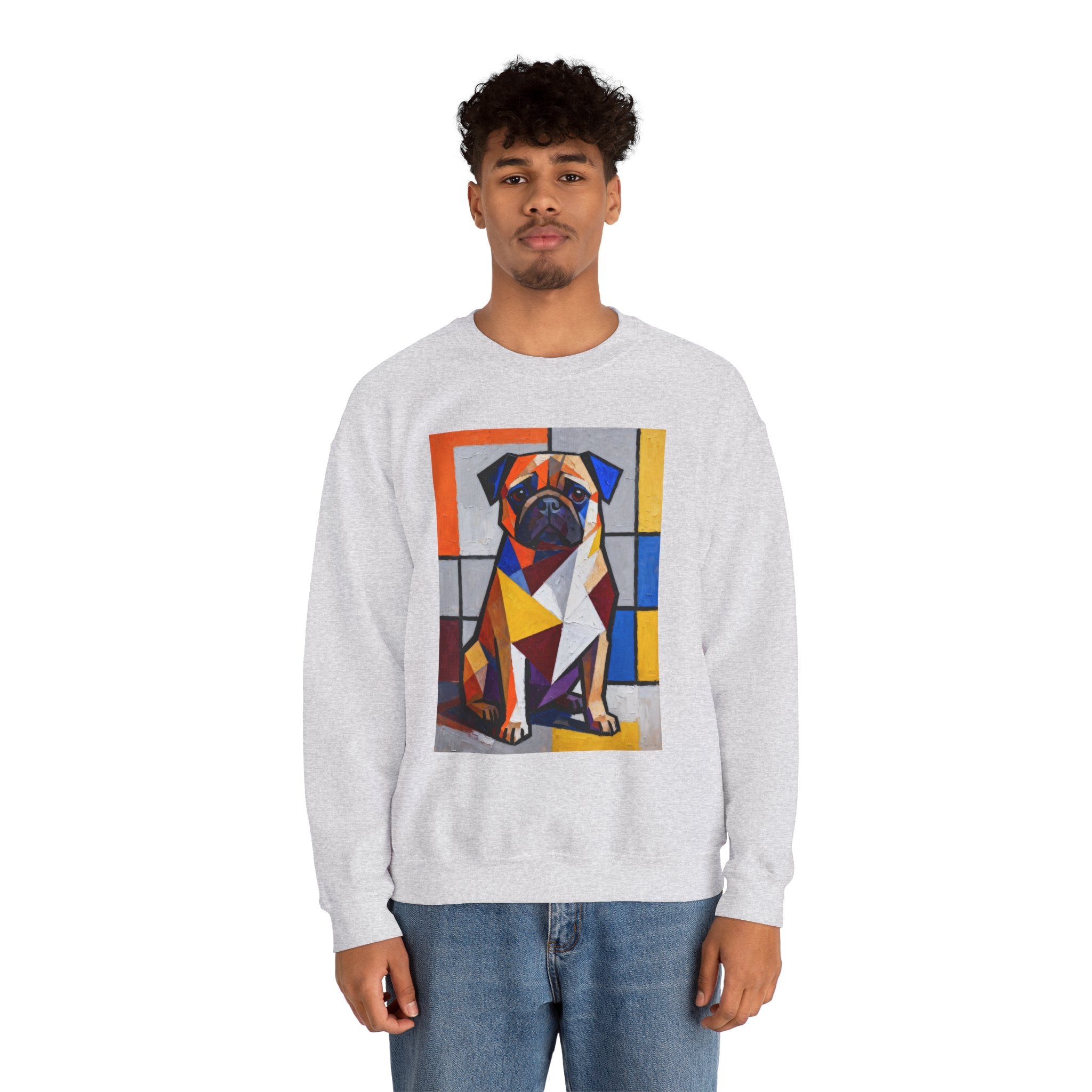 Pug Sweatshirt | Living Work of Art Collection | Cubist Style