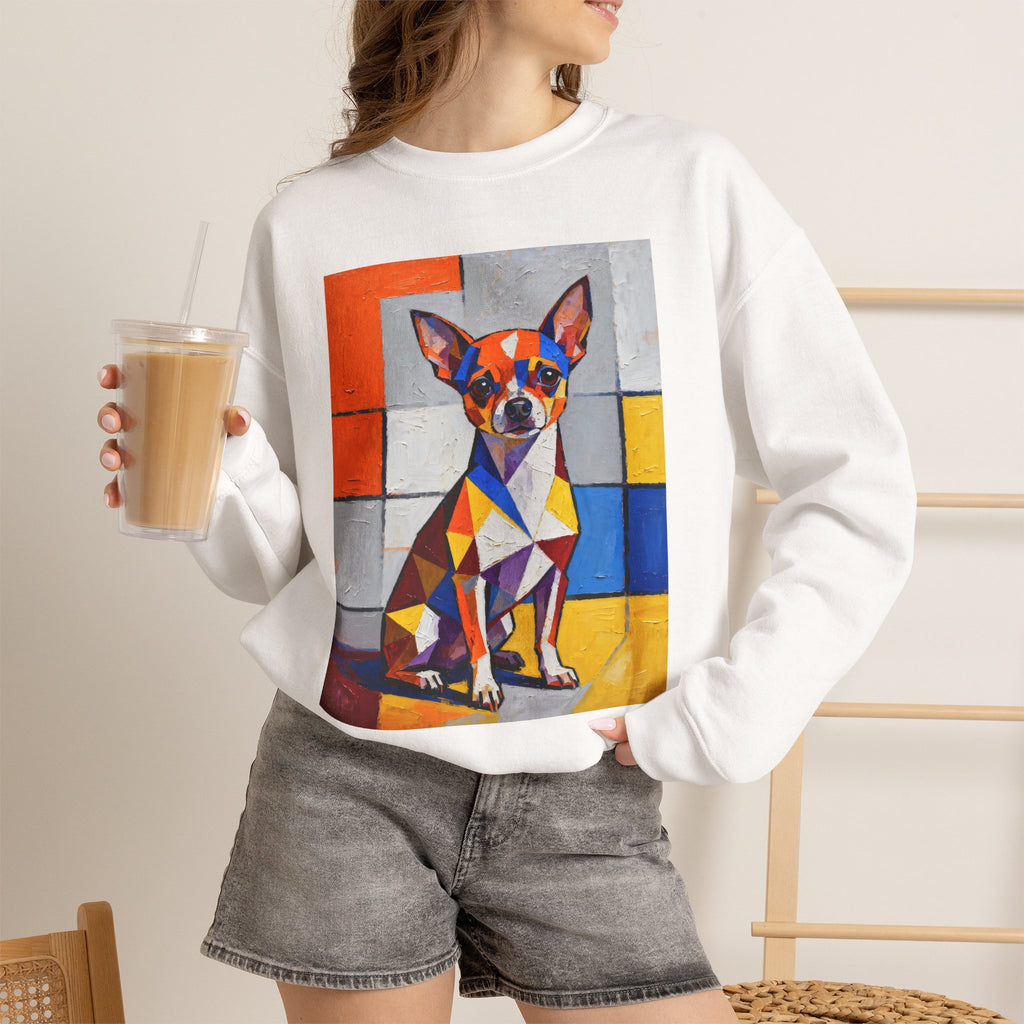 Chihuahua Sweatshirt | Living Work of Art Collection | Cubist Style