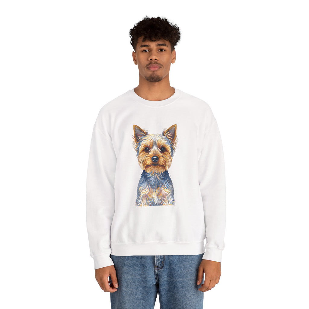 Yorkshire Terrier Sweatshirt | Living Work of Art Collection | Pointillism Style