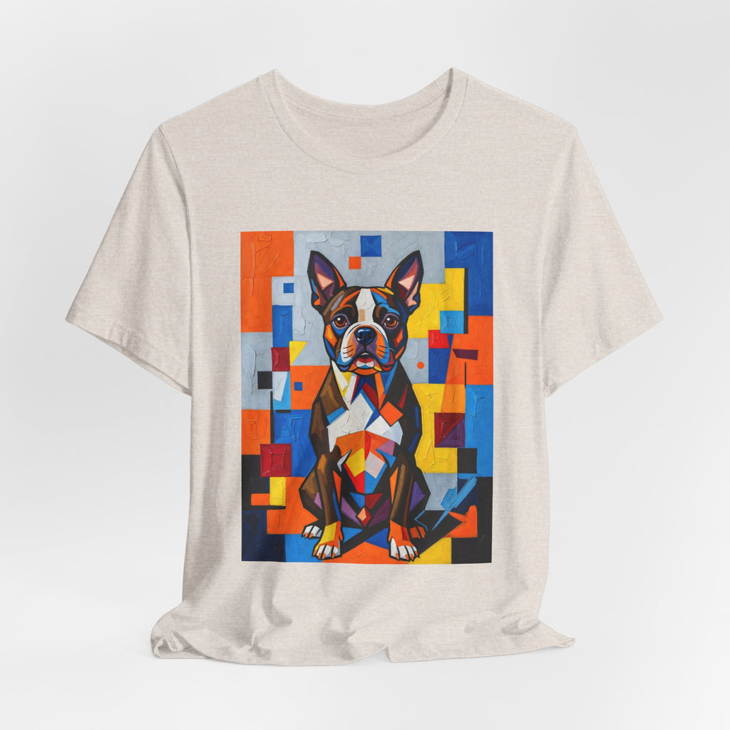 Boston Terrier T Shirt | Living Work of Art Collection | Cubist Style