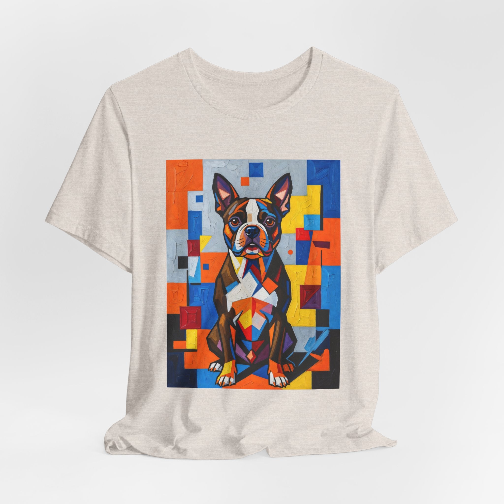 Boston Terrier T Shirt | Living Work of Art Collection | Cubist Style