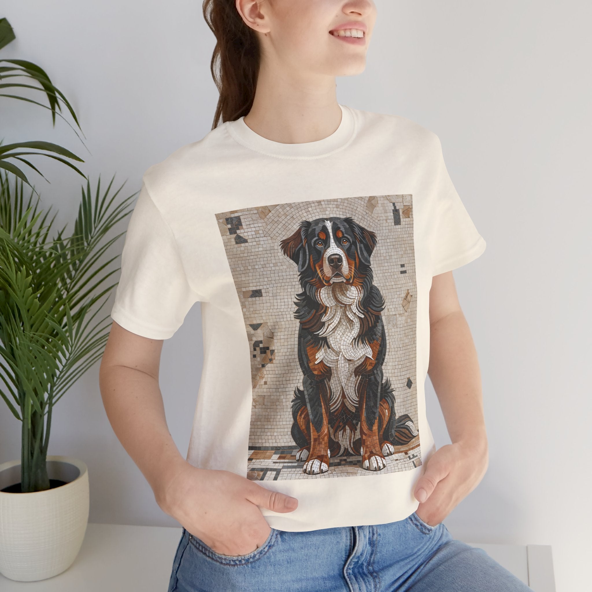 Bernese Mountain Dog T Shirt | Living Work of Art Collection | Mosaic Style