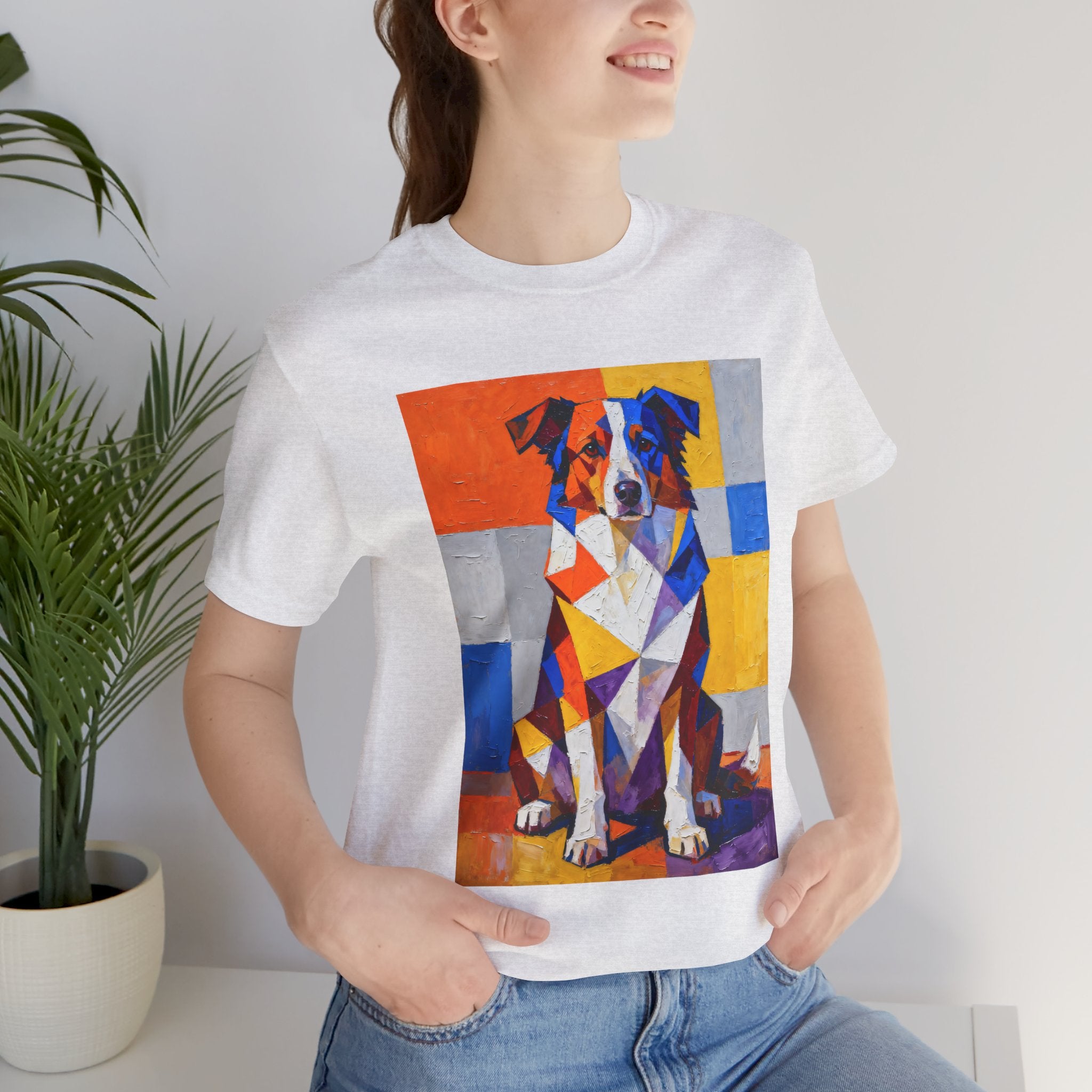 Australian Shepherd T Shirt | Living Work of Art Collection | Cubist Style