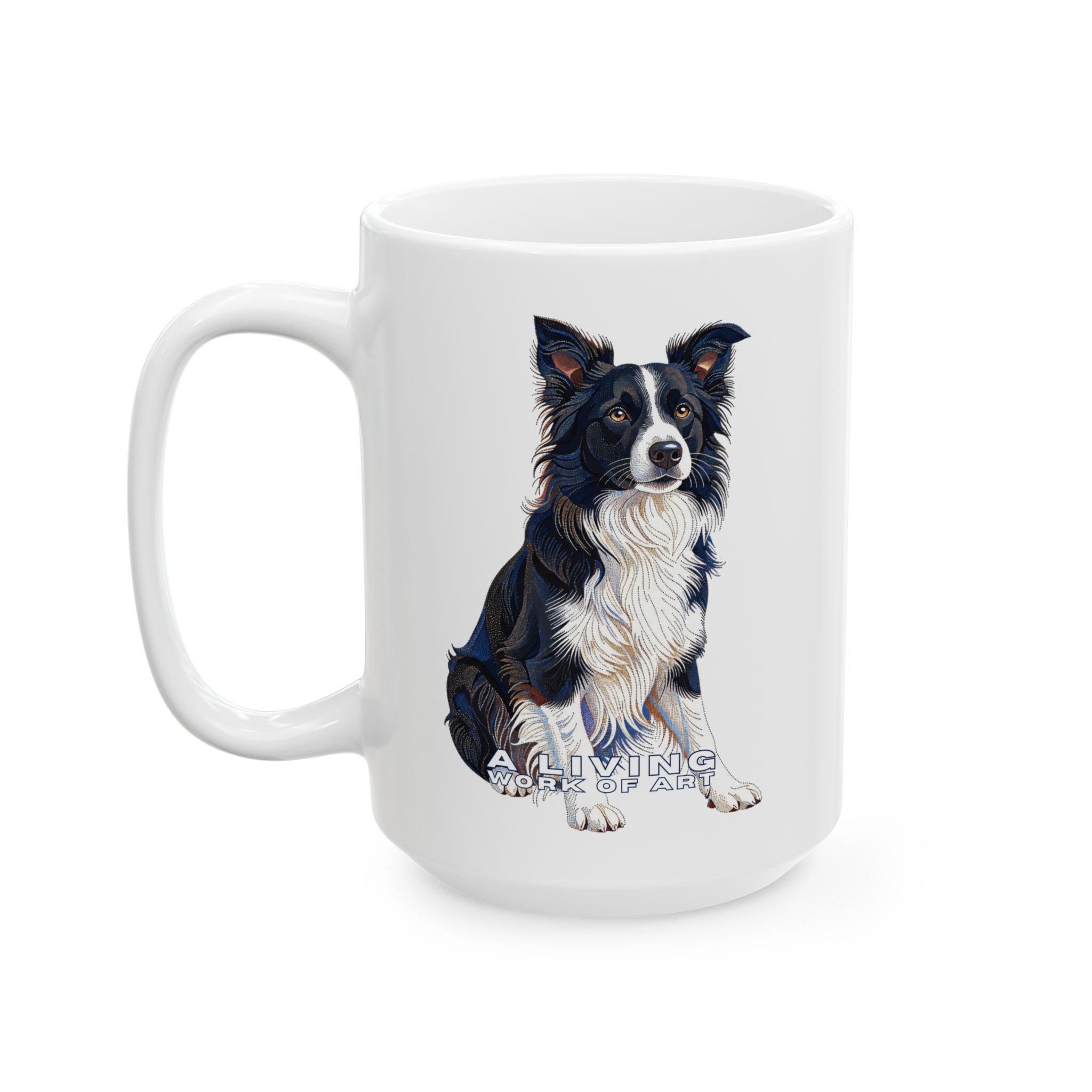 Border Collie Coffee Mug | Living Work of Art Collection | Pointillism Style
