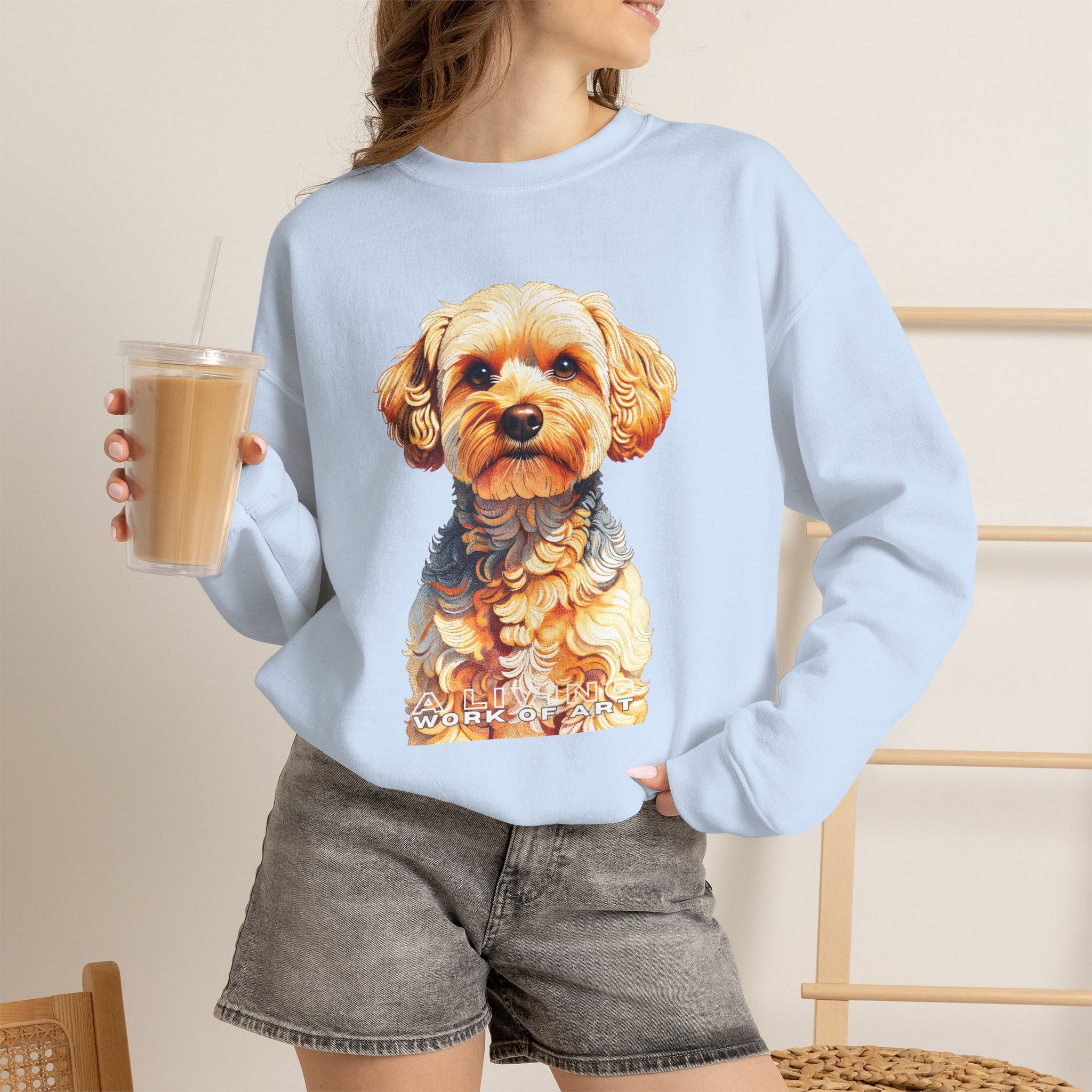 Yorkipoo Sweatshirt | Living Work of Art Collection | Pointillism Style