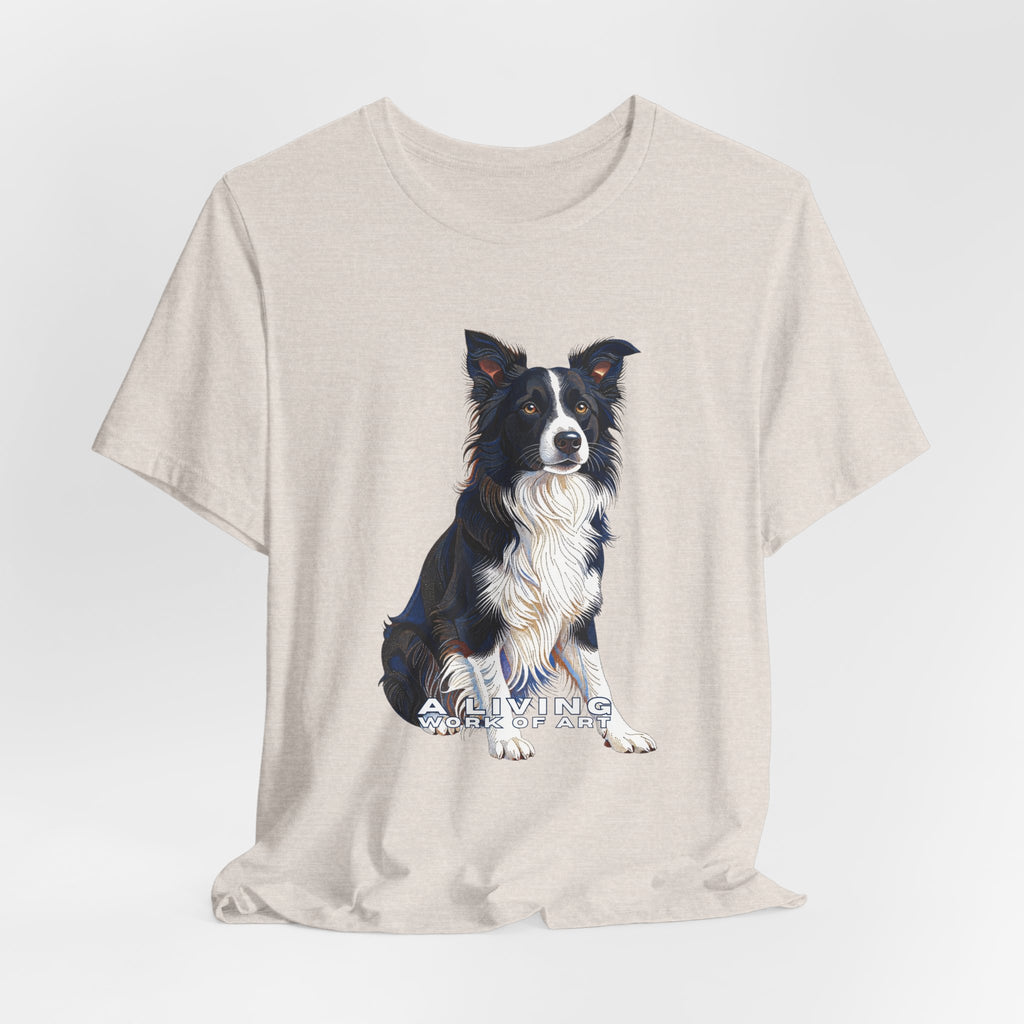 Border Collie T Shirt | Living Work of Art Collection | Pointillism Style