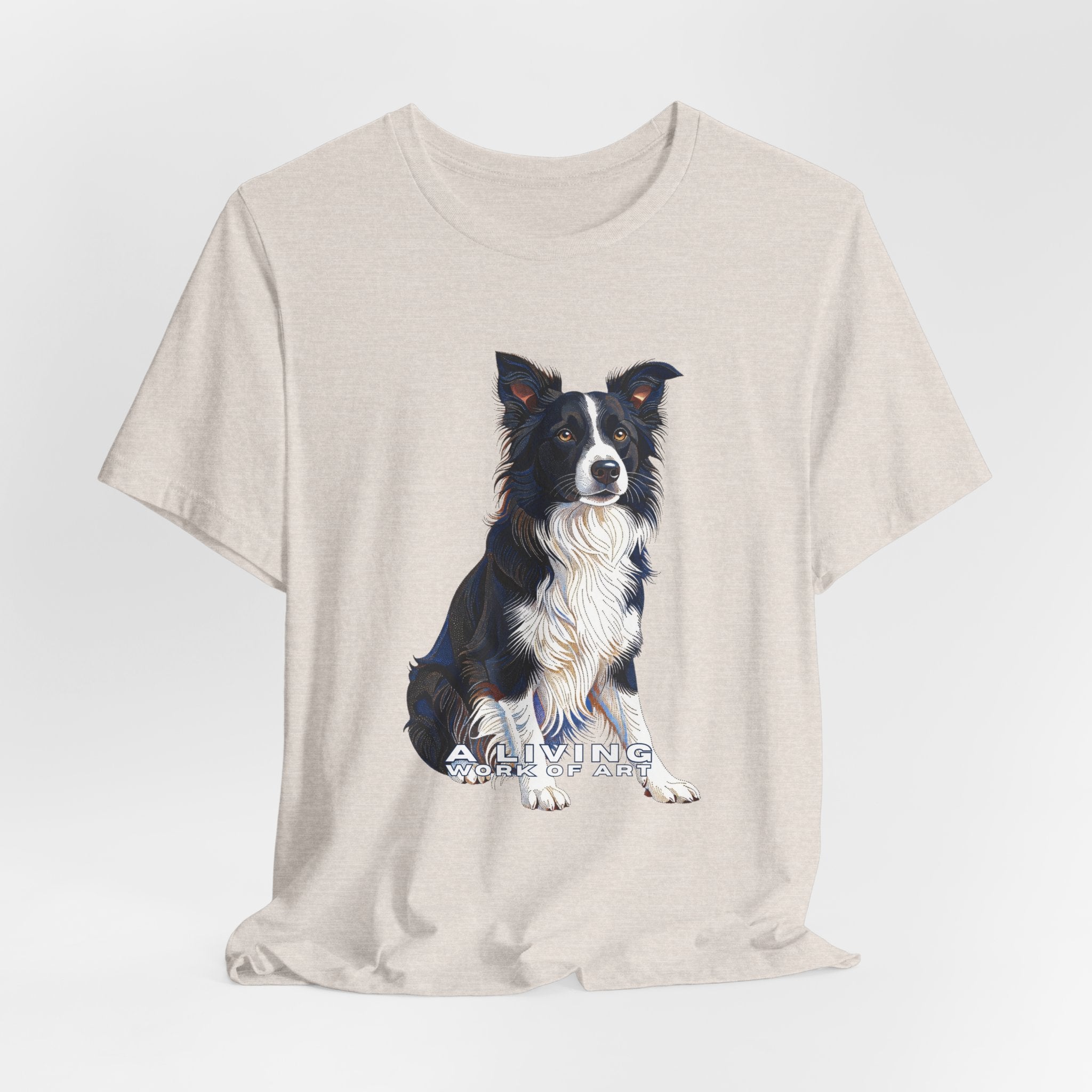 Border Collie T Shirt | Living Work of Art Collection | Pointillism Style